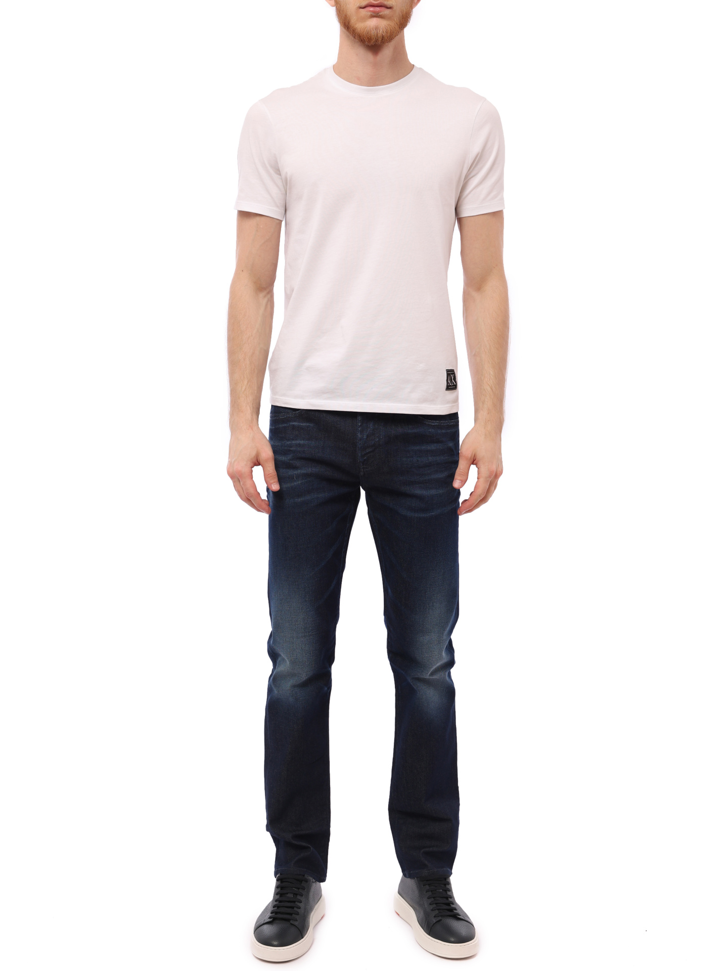 Джинсы Armani Exchange 6ZZJ16 Z1DLZ синие мужские с потёртостями — купить в интернет-магазине Verdistore