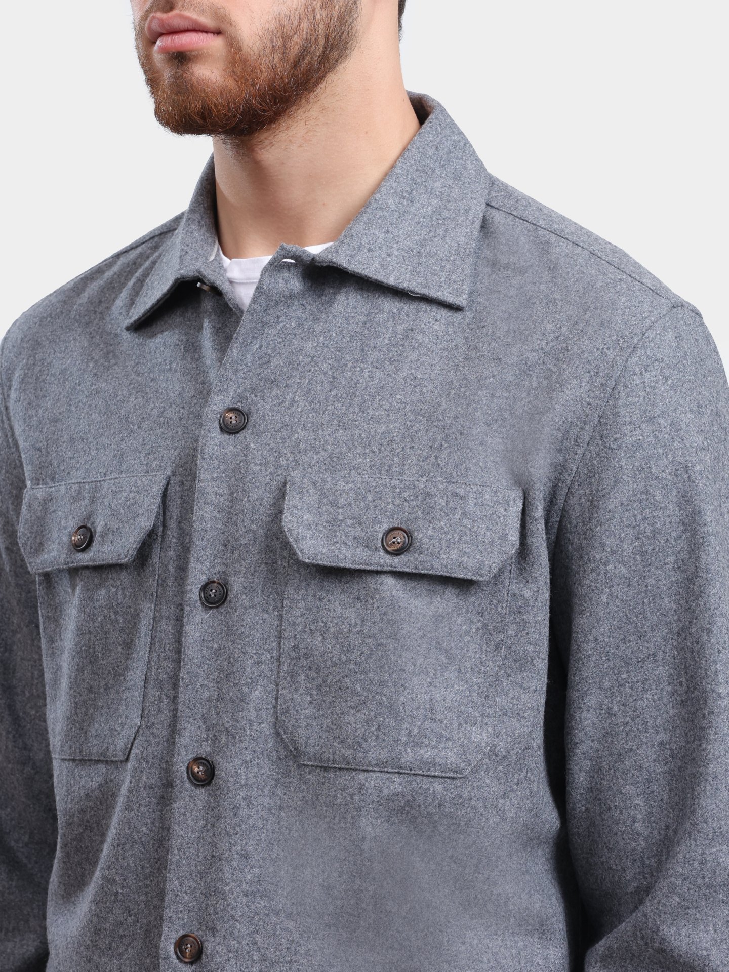Рубашка Brunello Cucinelli M038P0720 C003 шерстяная мужская — купить в интернет-магазине Verdistore