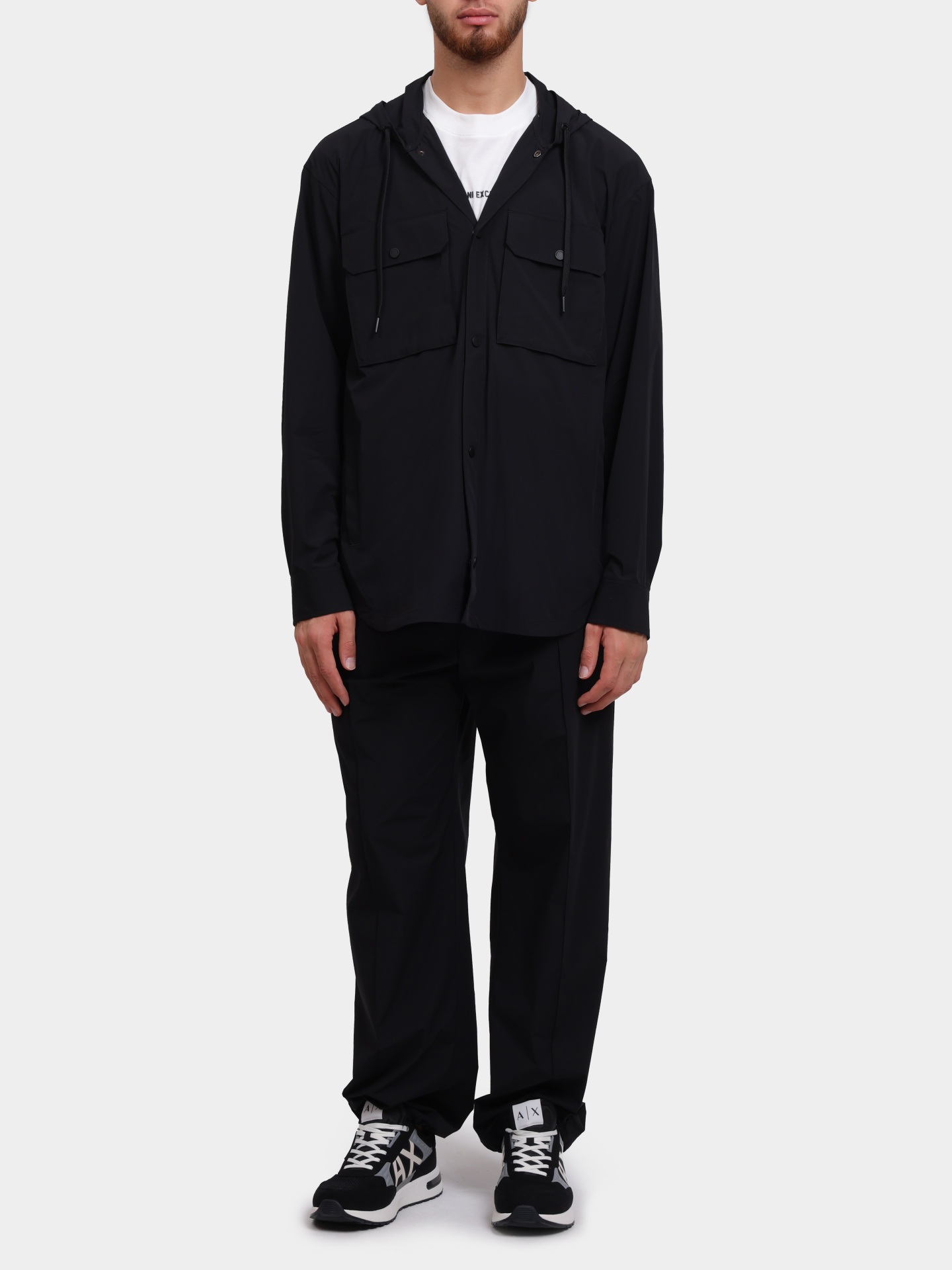 Куртка Armani Exchange XM000415 AF10357 черная мужская на кнопках — купить в интернет-магазине Verdistore