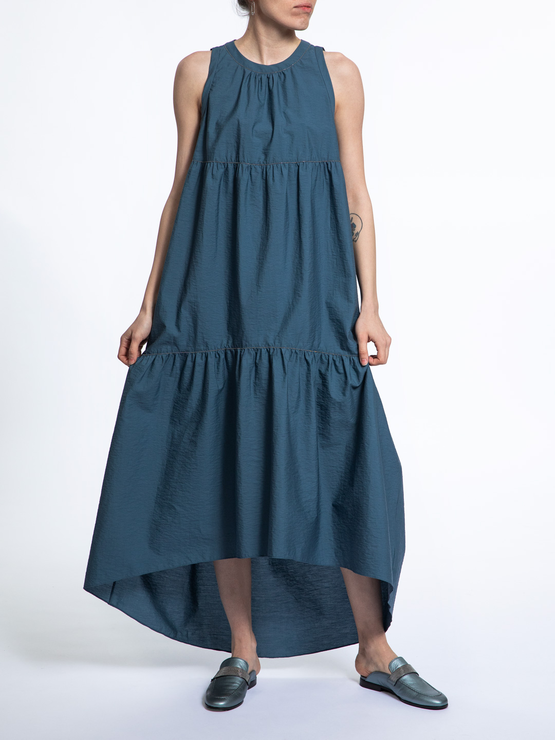 Платье Brunello Cucinelli M0F79AV034 голубое женское — купить в интернет-магазине Verdistore