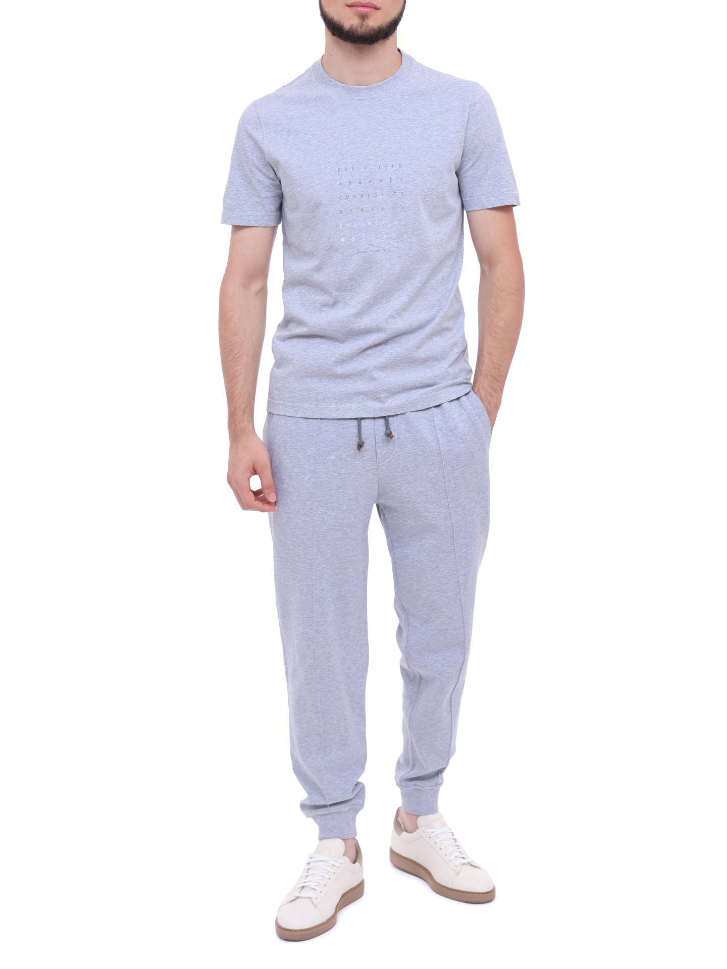 Футболка Brunello Cucinelli M0T618285 CDK61 серая мужская из хлопка — купить в интернет-магазине Verdistore
