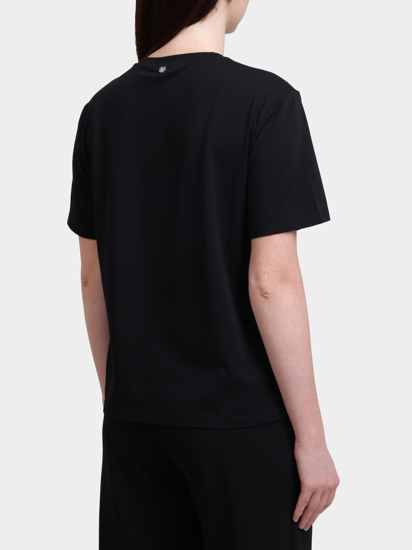 Футболка Liu-Jo CF5072 JS088 22222 черная женская со стразами — купить в интернет-магазине Verdistore