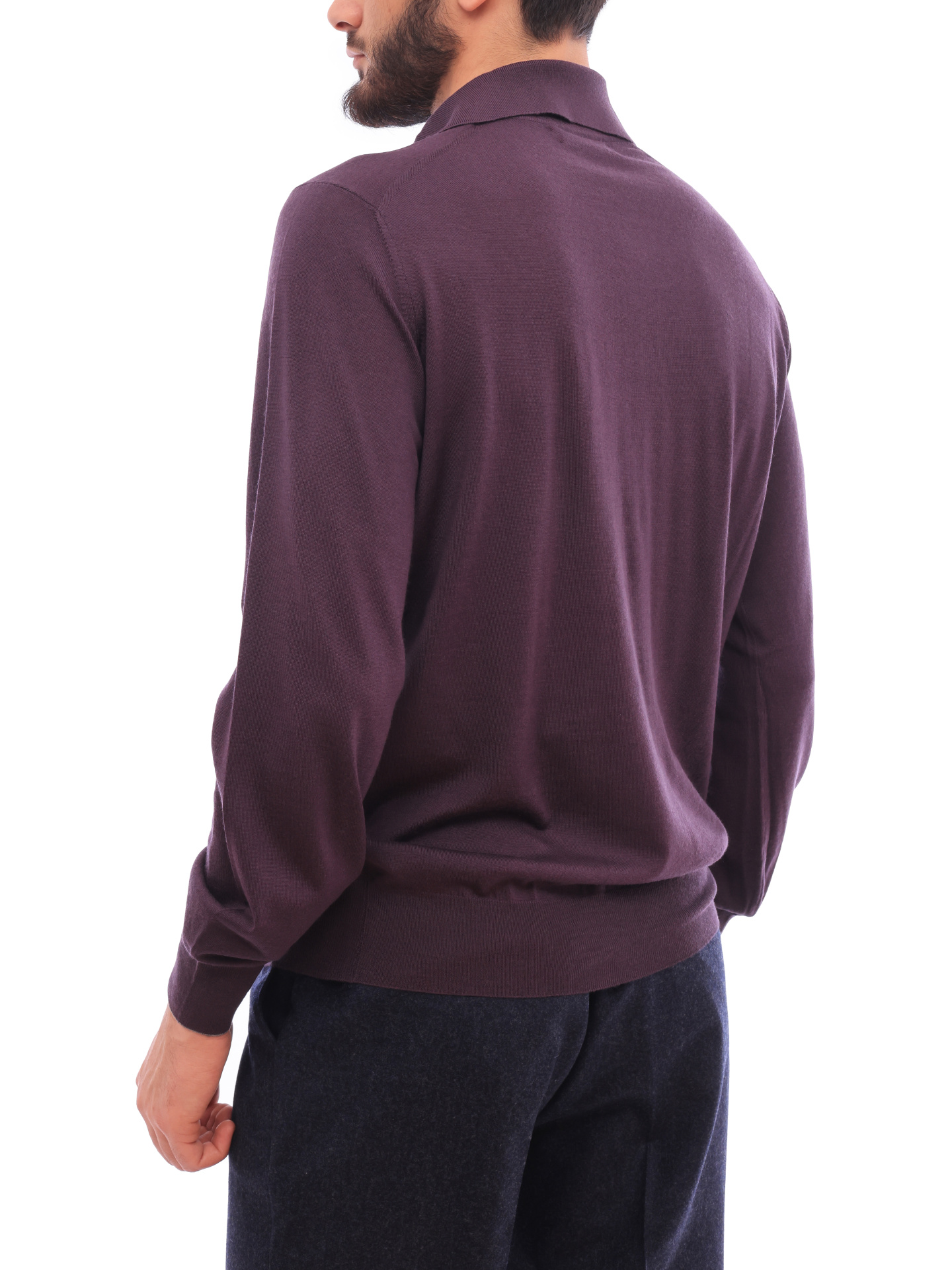 Поло Brunello Cucinelli M2400295 CF347 фиолетовое мужское из шерсти — купить в интернет-магазине Verdistore