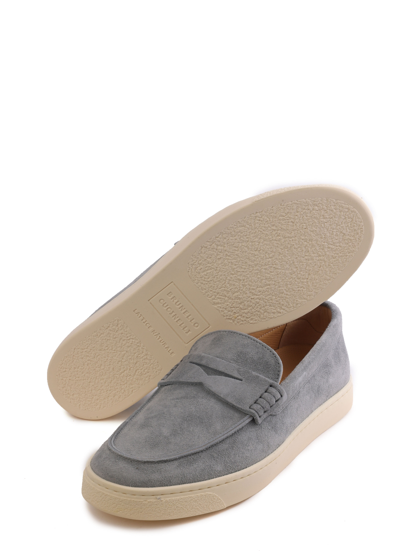 Лоферы Brunello Cucinelli MZUSILN285 C6692 голубые мужские из замши — купить в интернет-магазине Verdistore