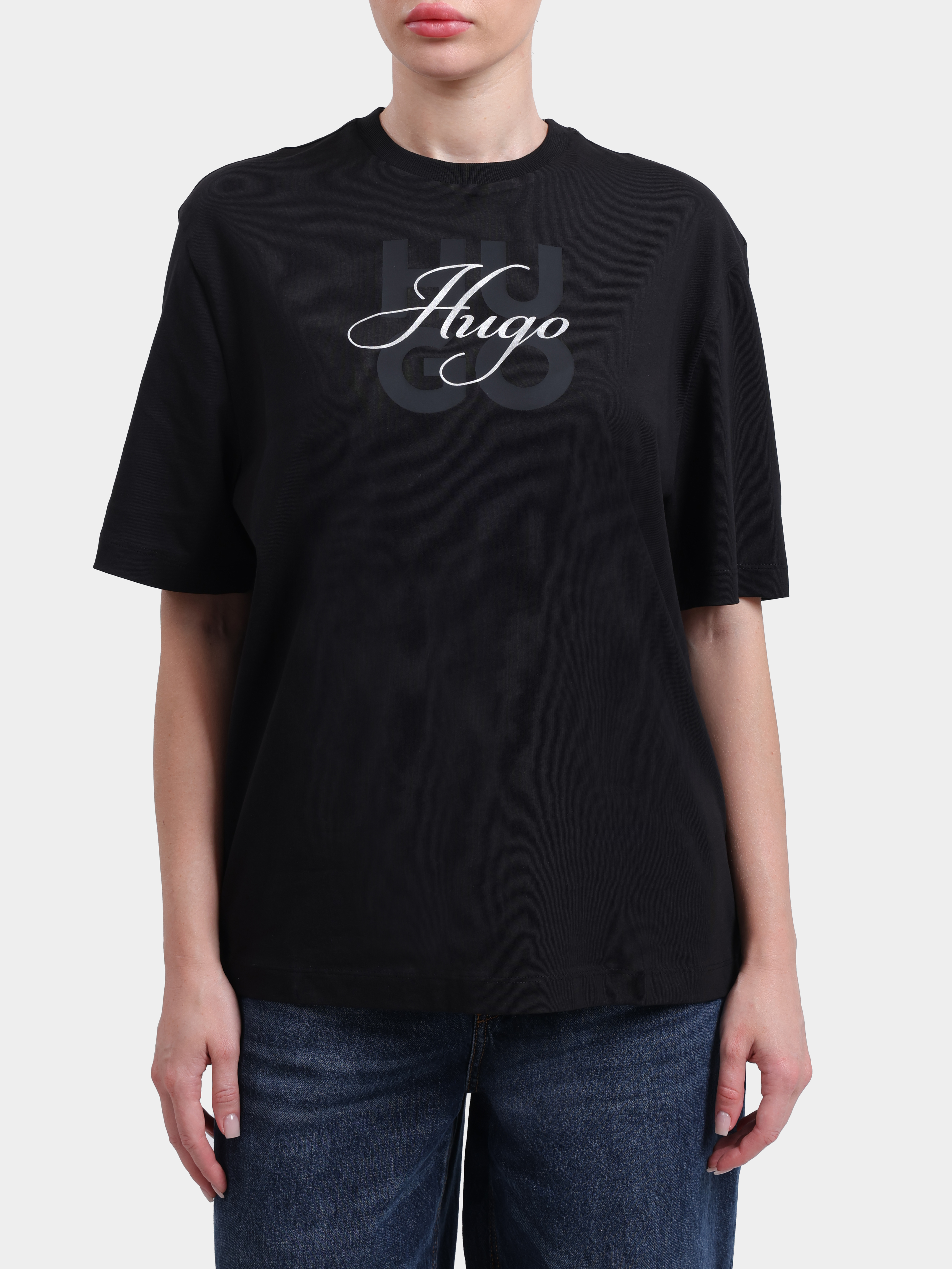 Футболка Hugo 50566678 001 хлопковая женская — купить в интернет-магазине Verdistore