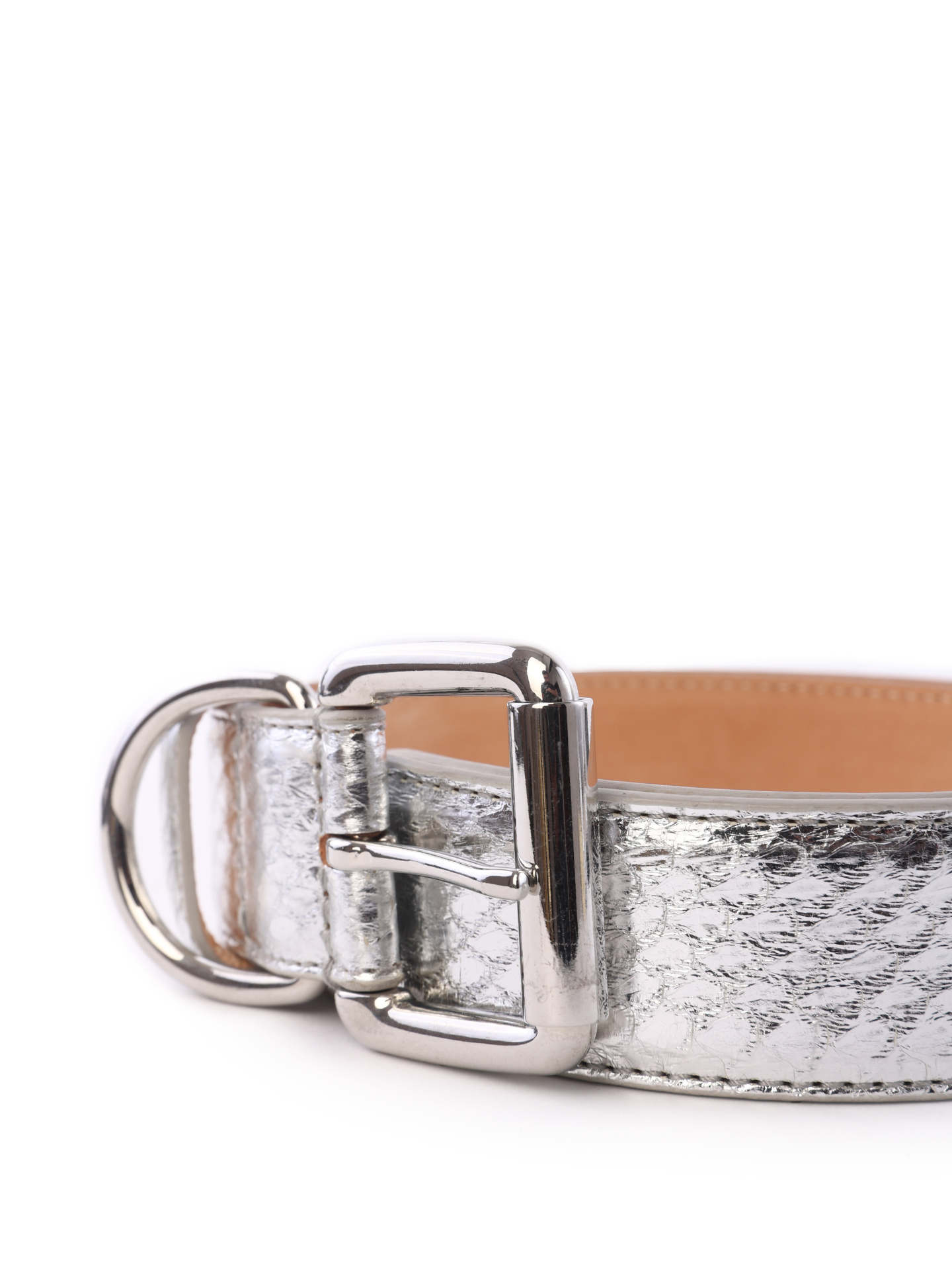 Ремень Barbara Bui 6940 серебристый женский из фактурной кожи — купить в интернет-магазине Verdistore