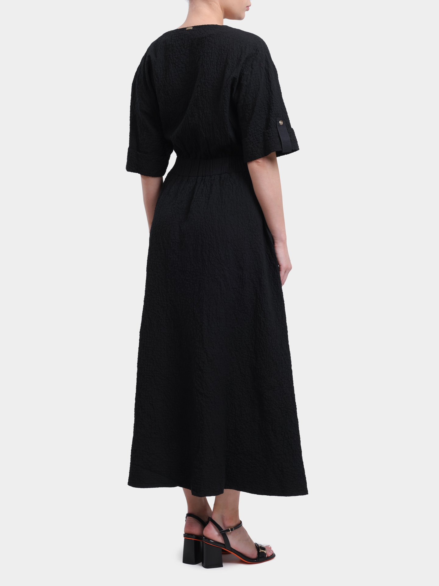 Платье Herno AB000076D 13284 9300 черное женское с длинным поясом  — купить в интернет-магазине Verdistore