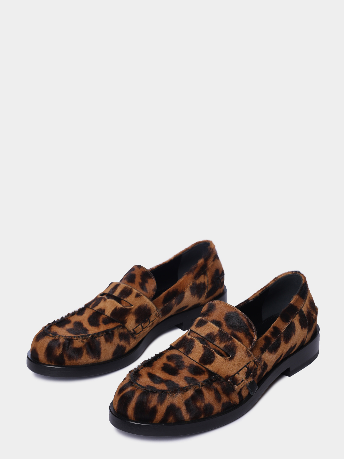 Лоферы M6851 leopardo из кожи и меха  — купить в интернет-магазине Verdistore