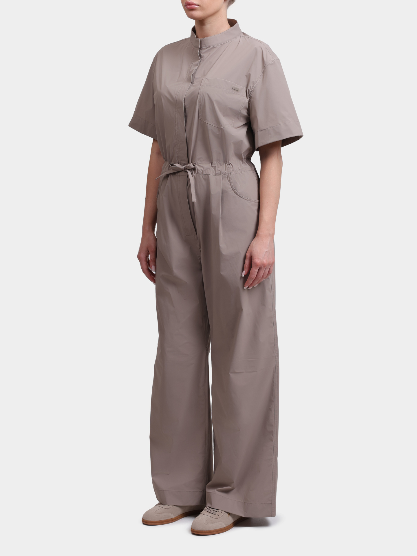 Комбинезон Herno TT000010D 12691Z 2600 бежевый женский с поясом на кулиске  — купить в интернет-магазине Verdistore