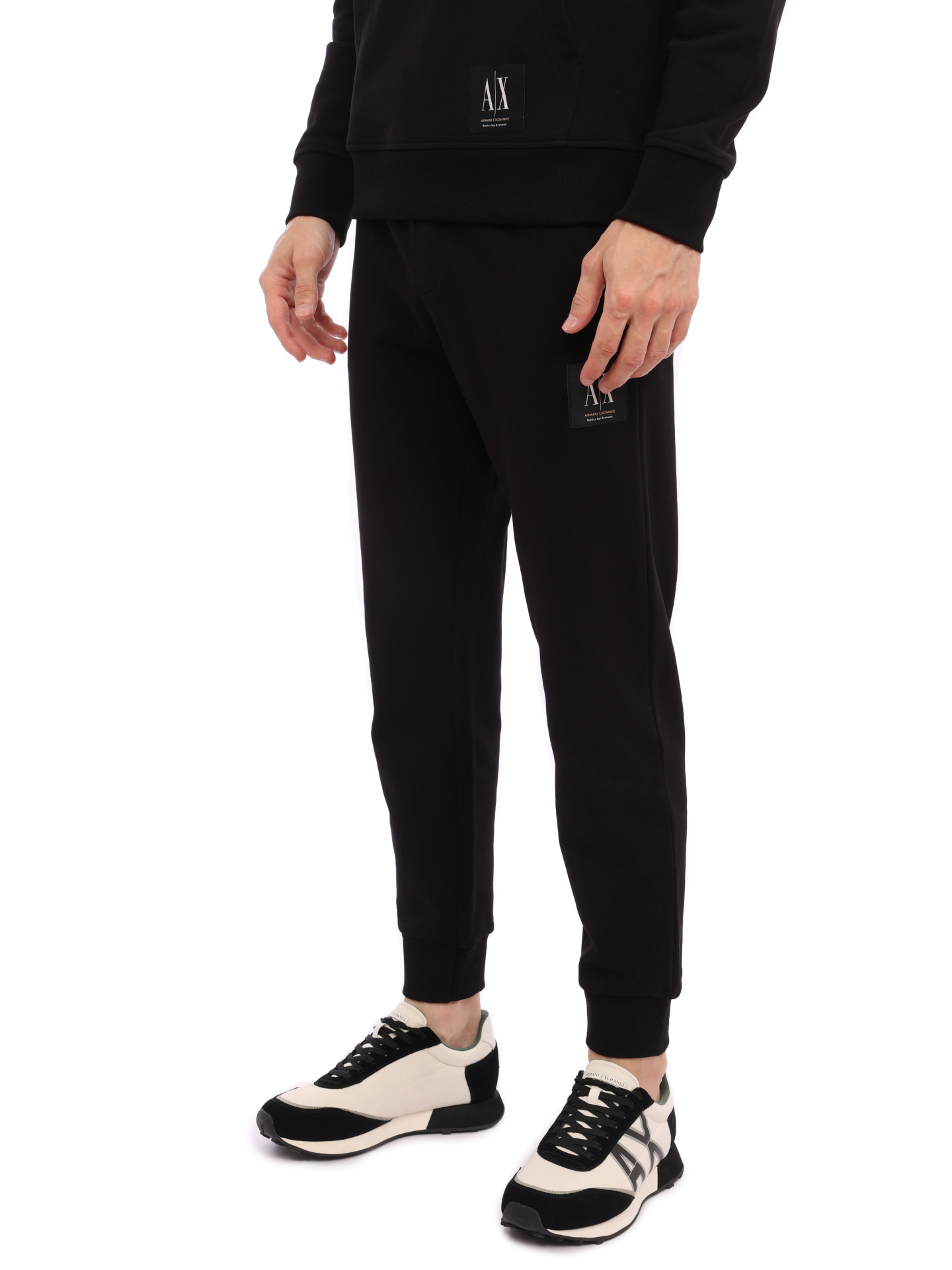 Брюки спортивные Armani Exchange 3RZPAA ZJ83Z 1200 черные мужские из хлопка — купить в интернет-магазине Verdistore
