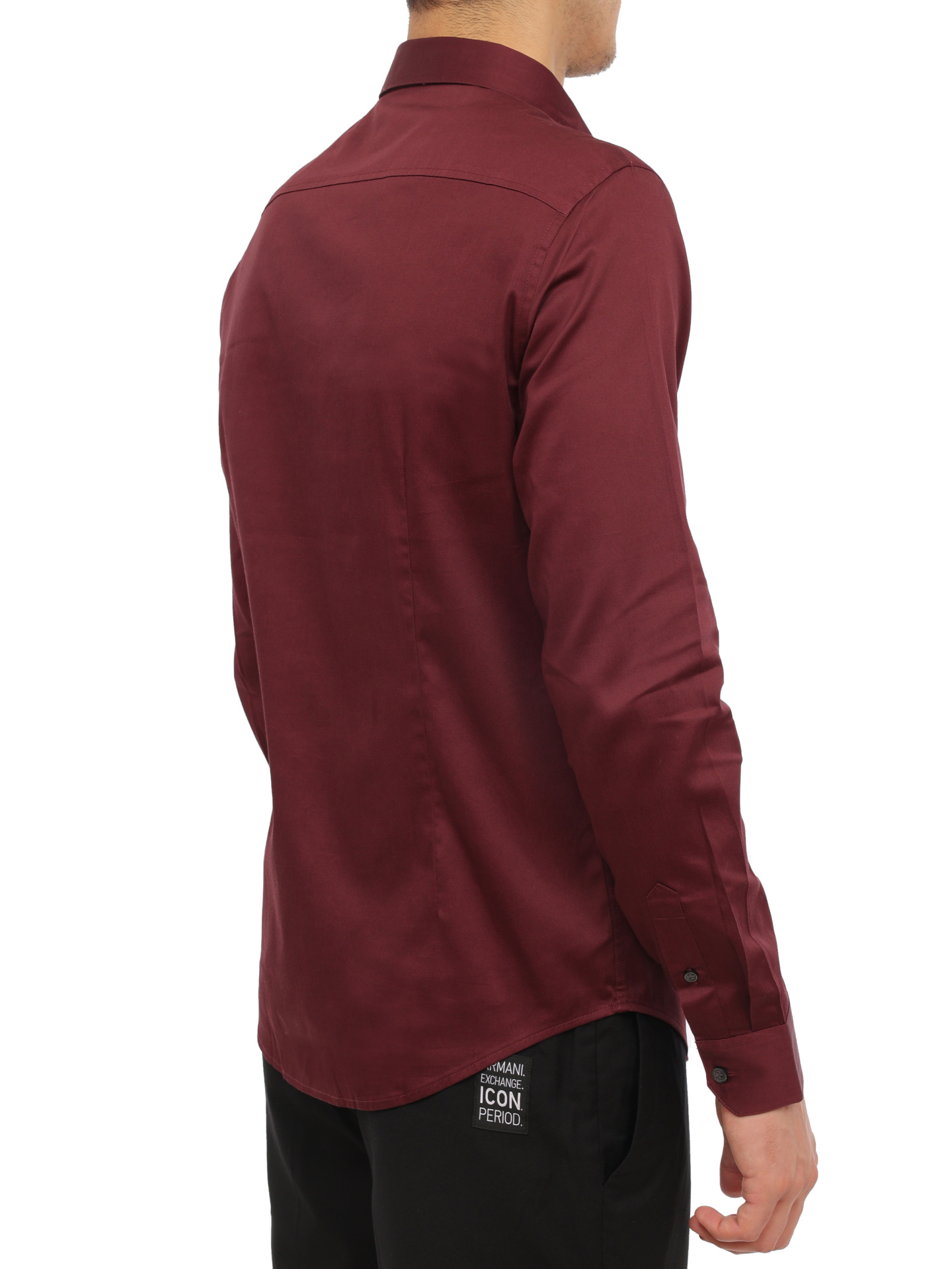 Рубашка Armani Exchange 8NZCBD ZN10Z 14AU бордовая мужская из хлопка — купить в интернет-магазине Verdistore