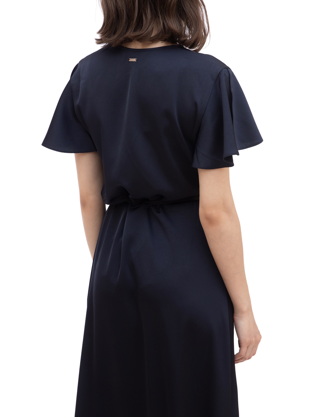 Платье Armani Exchange 3KYA17 темно-синее женское на запах — купить в интернет-магазине Verdistore