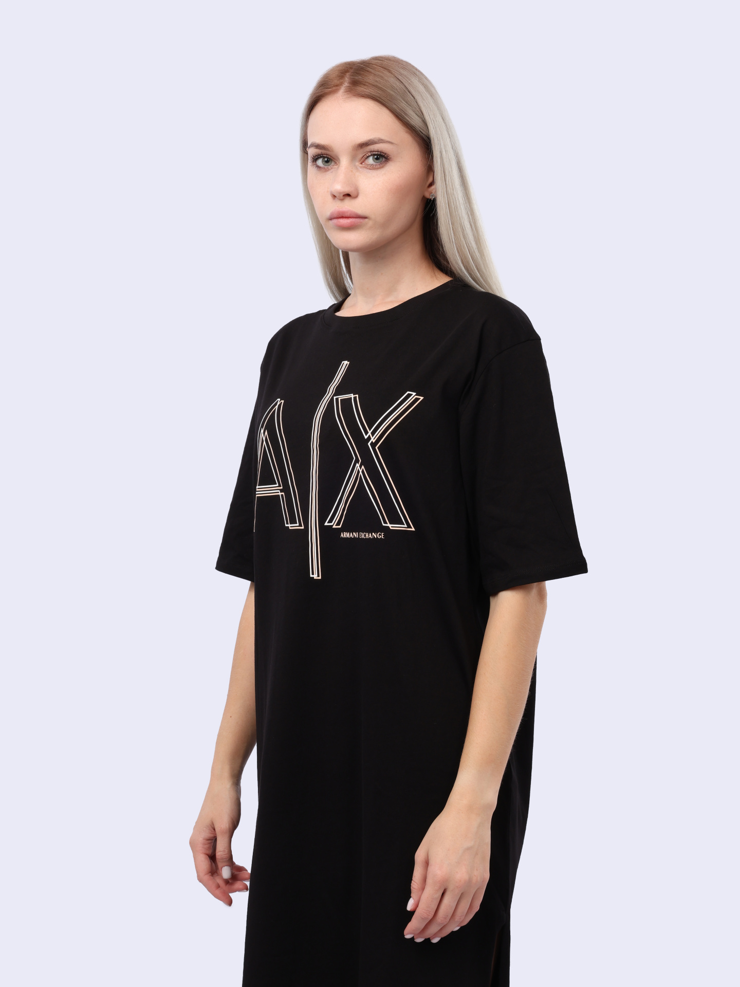 Платье Armani Exchange 3DYA70 YJ3RZ 1200 черное женское из хлопка — купить в интернет-магазине Verdistore