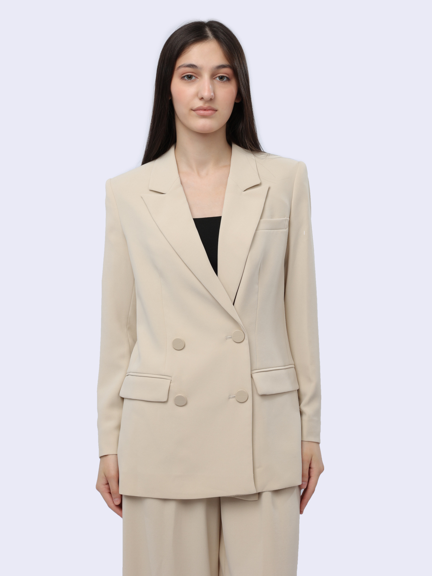 Жакет Armani Exchange 3DYG31 YN1QZ 1787 бежевый женский двубортный — купить в интернет-магазине Verdistore