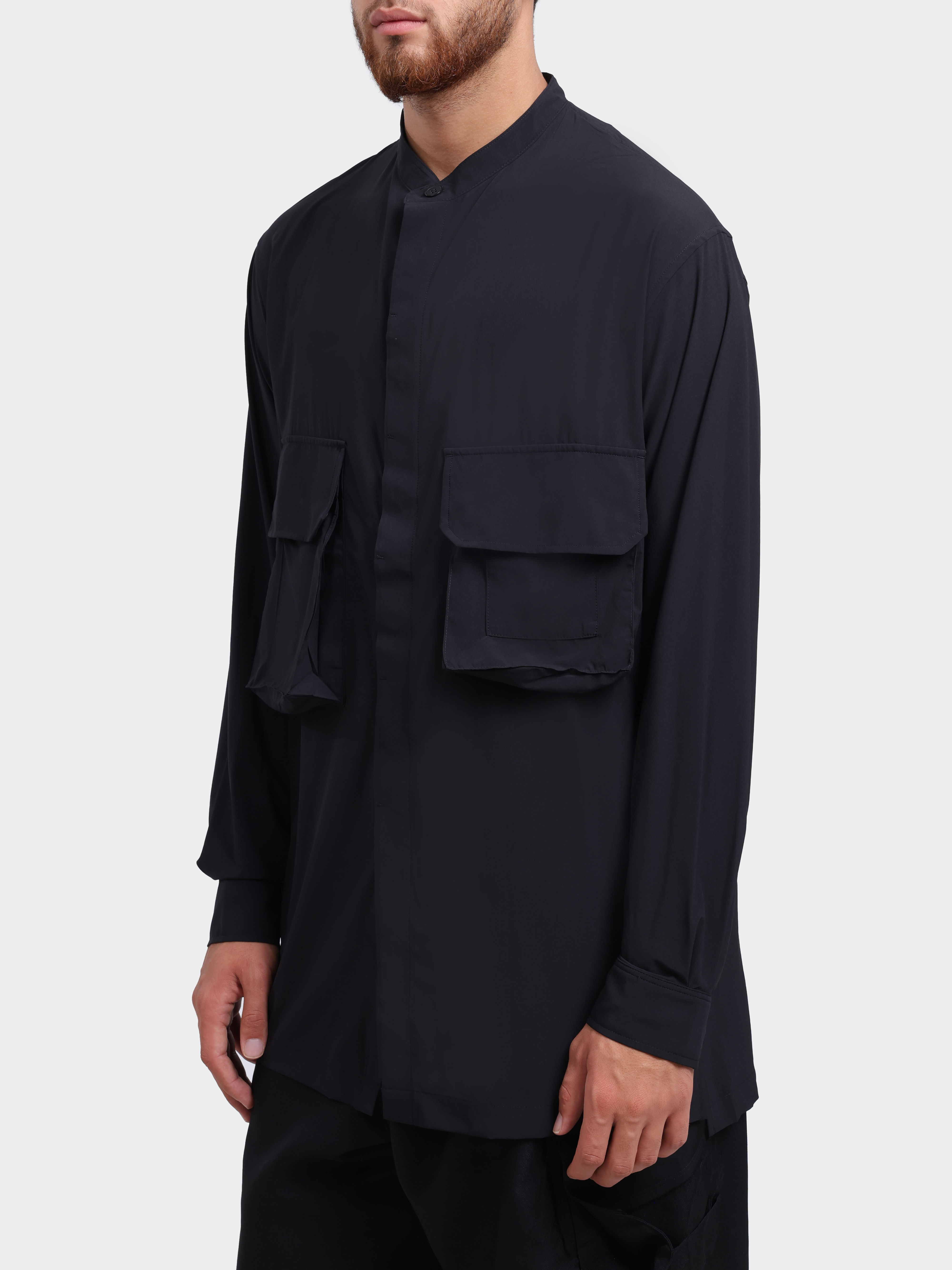 Куртка-рубашка Y3 KS7855 BLACK черная мужская с накладными карманами — купить в интернет-магазине Verdistore