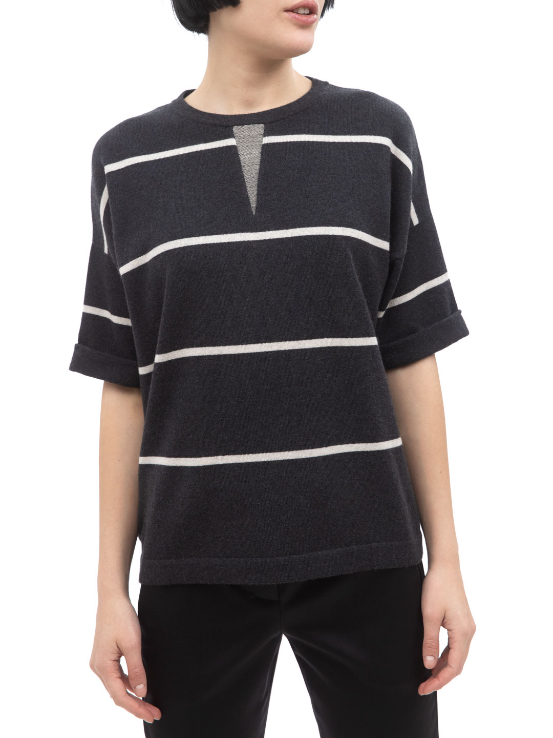 Джемпер Brunello Cucinelli M12153220 полосатый женский — купить в интернет-магазине Verdistore