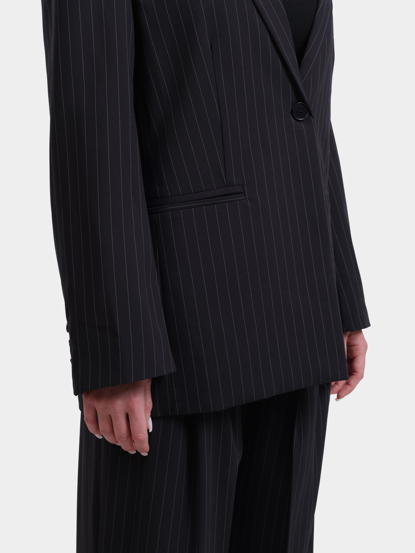 Жакет MEIMEIJ T03 G5891 черный женский в полоску — купить в интернет-магазине Verdistore