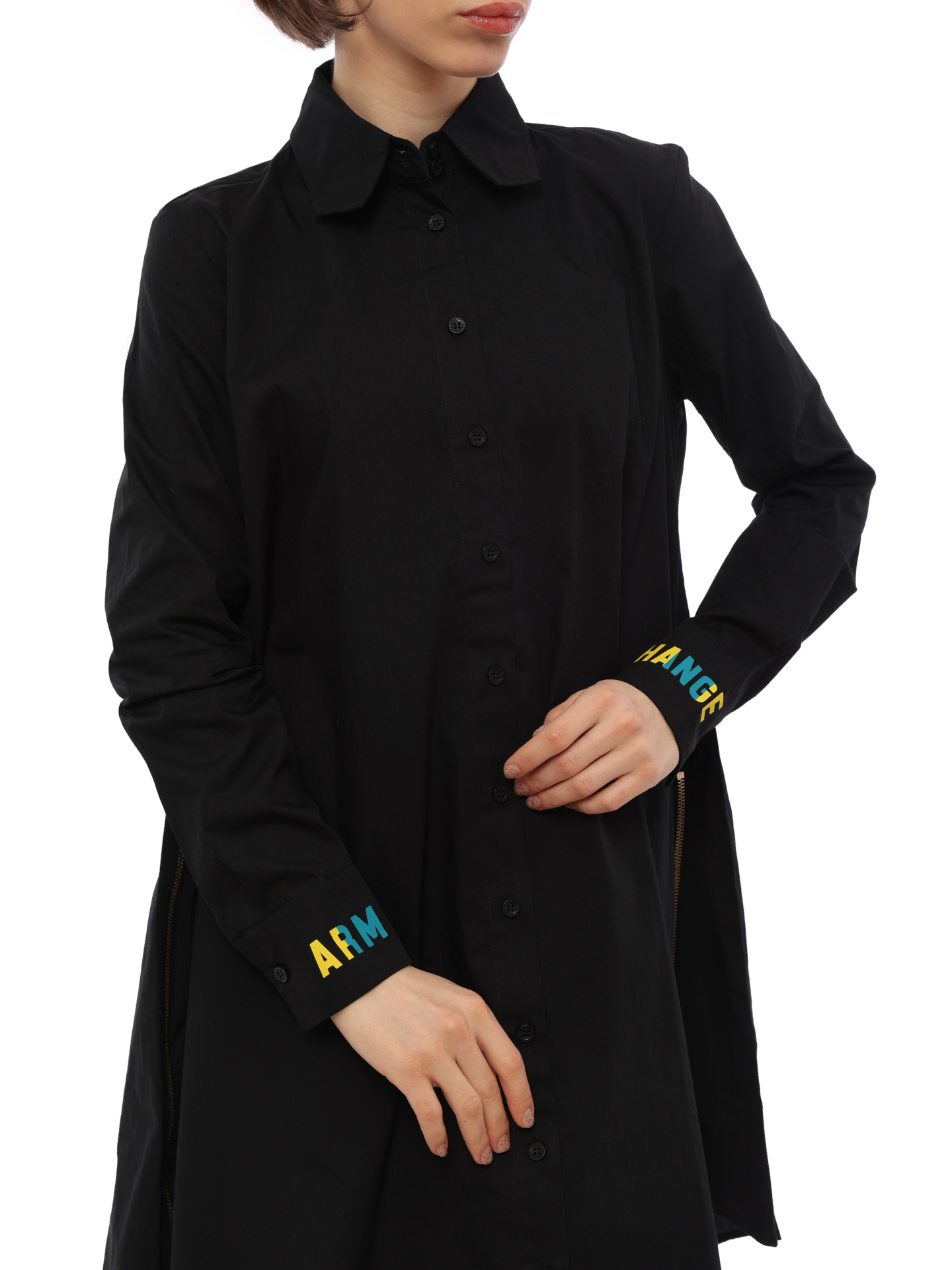 Платье Armani Exchange 6HYA20 YNENZ 1200 черное женское с молниями по бокам — купить в интернет-магазине Verdistore