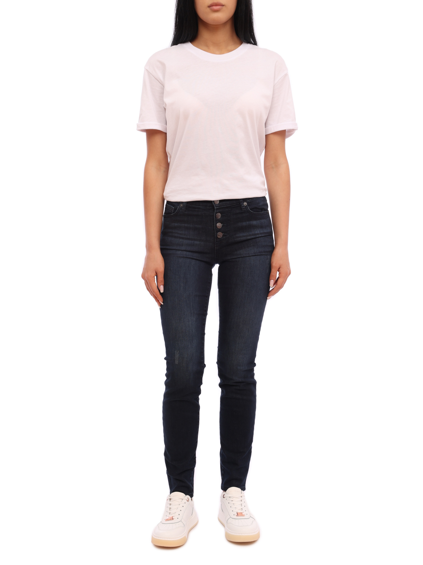 Джинсы Armani Exchange 6GYJ27 1500 синие женские на пуговицах — купить в интернет-магазине Verdistore