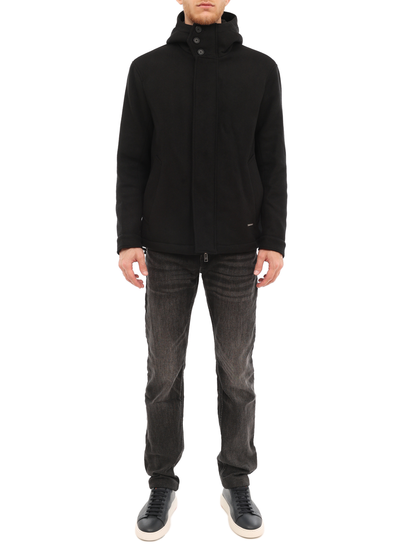 Куртка Armani Exchange 6LZB30 ZNIKZ 1200 черная мужская из шерсти — купить в интернет-магазине Verdistore