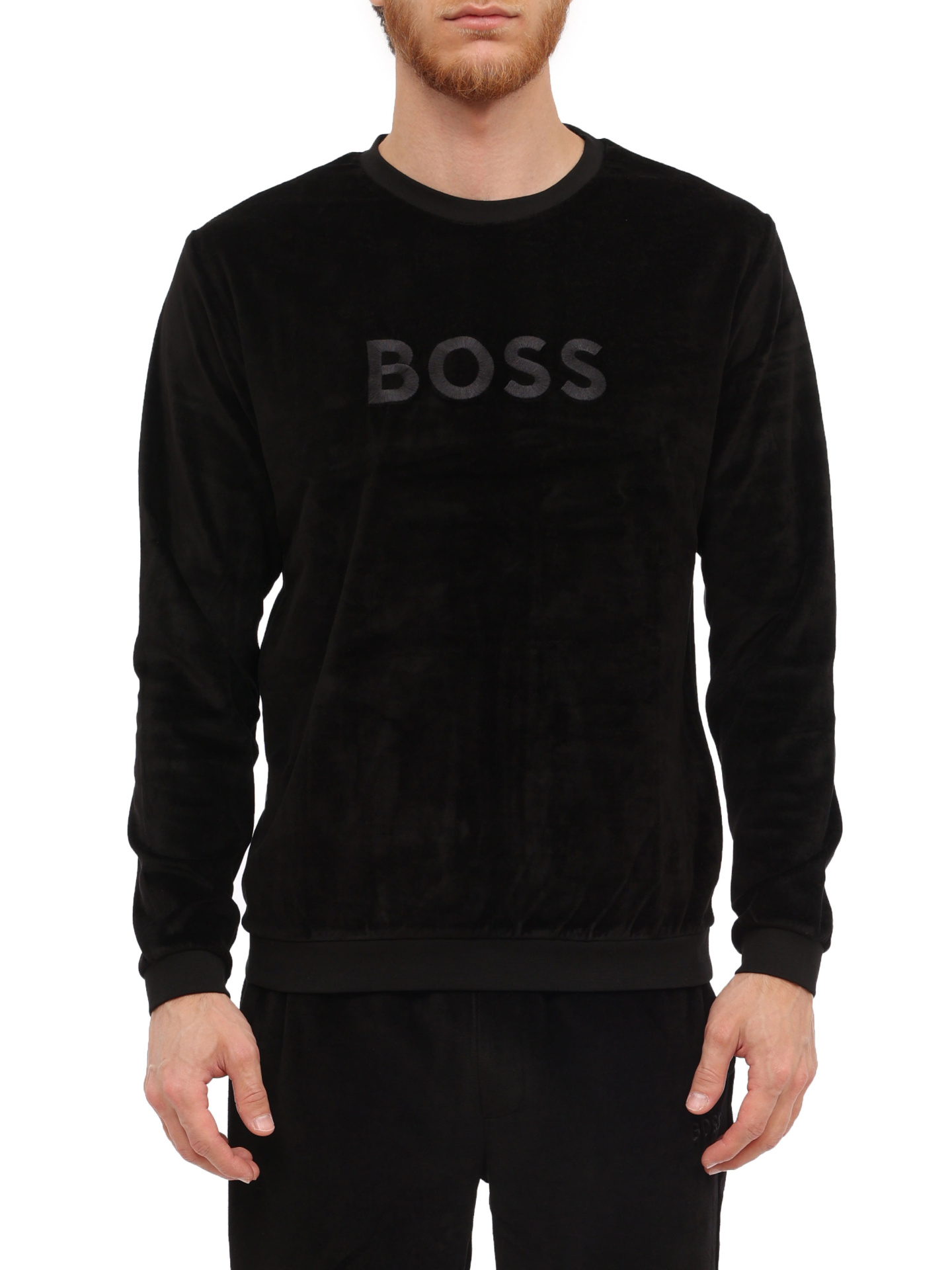 Свитшот Boss 50485863 003 велюровый мужской — купить в интернет-магазине Verdistore