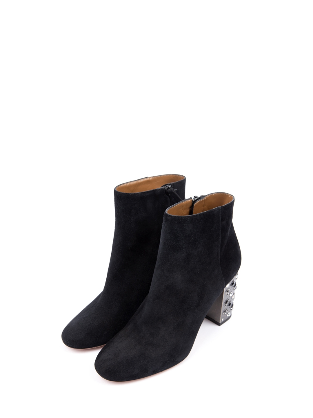 Ботильоны Aquazzura PRTMIDB0 черные женские из замши — купить в интернет-магазине Verdistore