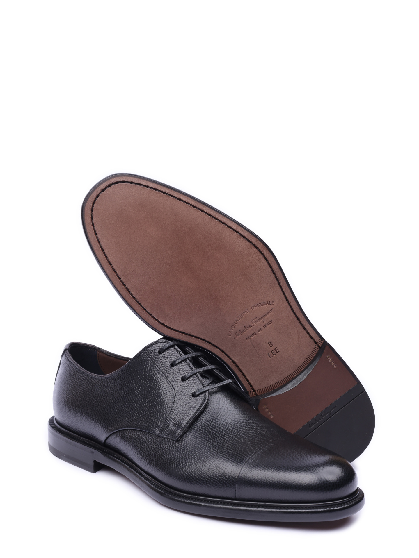 Дерби Z-07349383E из гибкой кожи с легкой фактурой — купить в интернет-магазине Verdistore