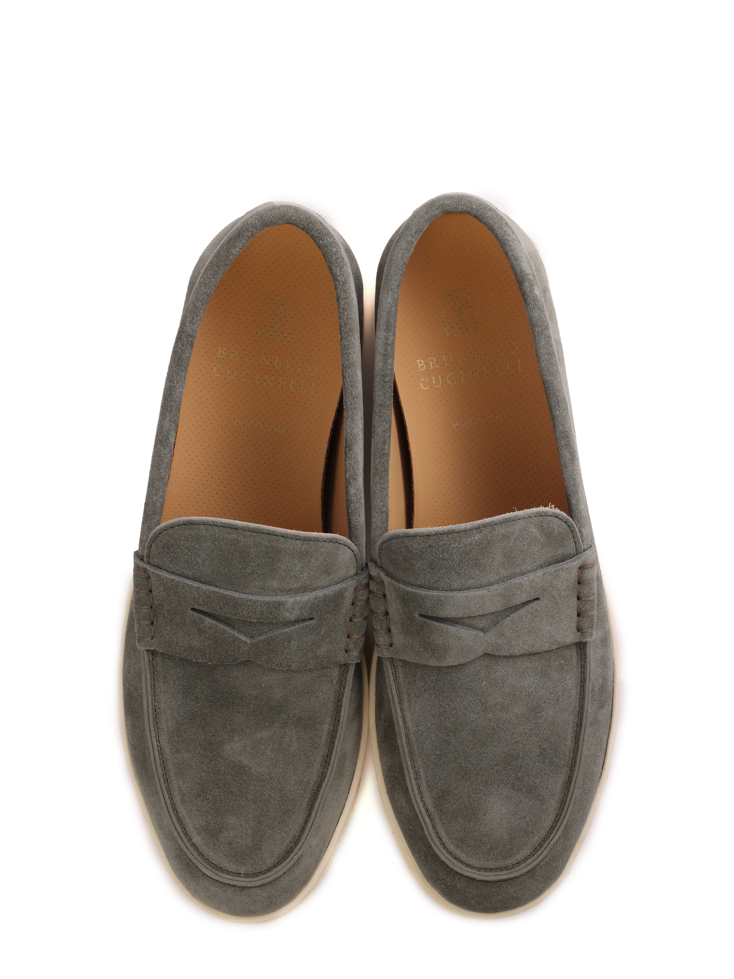 Лоферы Brunello Cucinelli MZUSILN285 C8444 оливковые мужские из замши — купить в интернет-магазине Verdistore