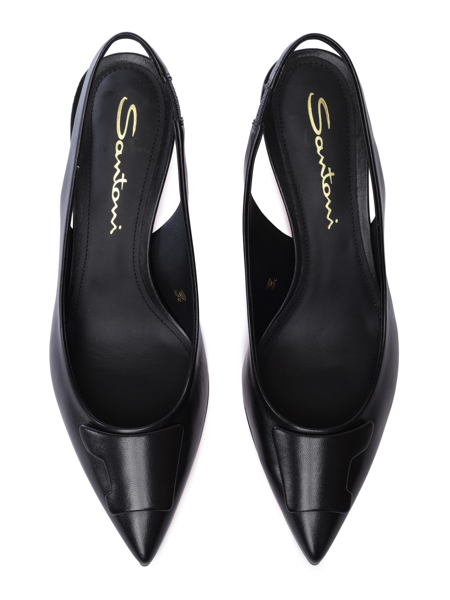 Туфли Santoni WDLG71474HA2TSZAN01 черные женские из кожи — купить в интернет-магазине Verdistore