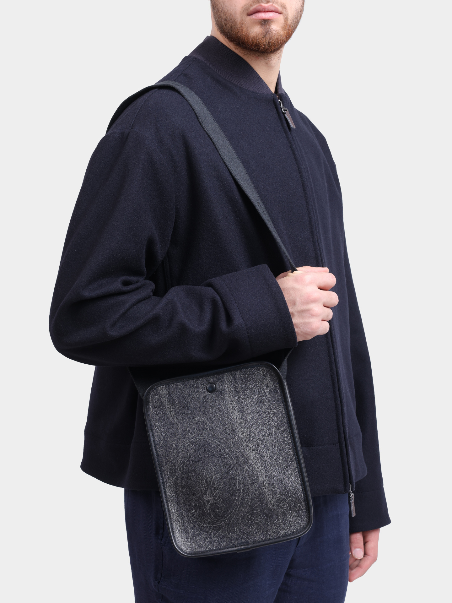 Сумка ETRO MP1C0024 AA012 N0000 черная мужская с принтом пейсли — купить в интернет-магазине Verdistore