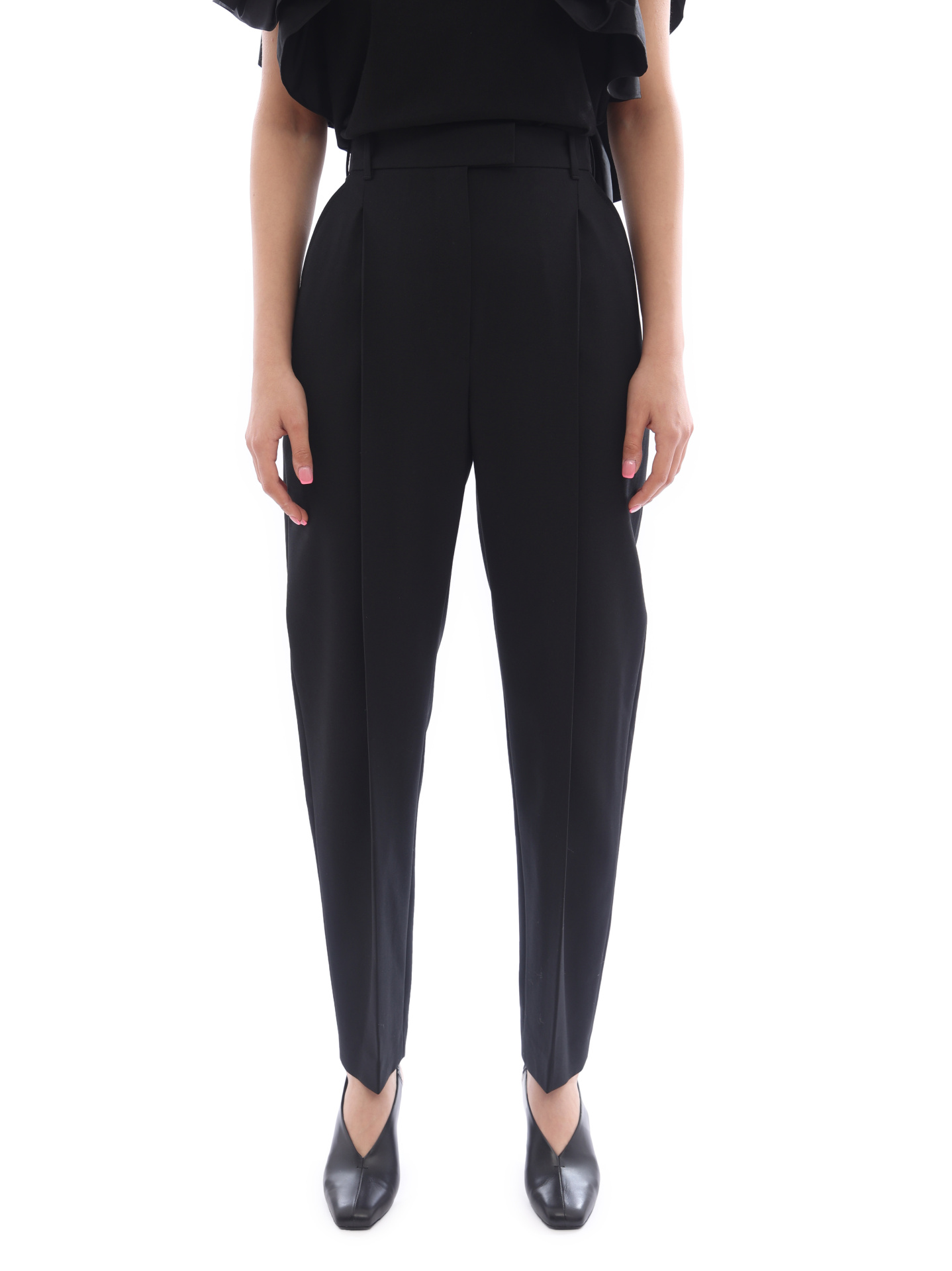 Брюки Alexander McQueen 682511-QJACA-1000 черные женские — купить в интернет-магазине Verdistore