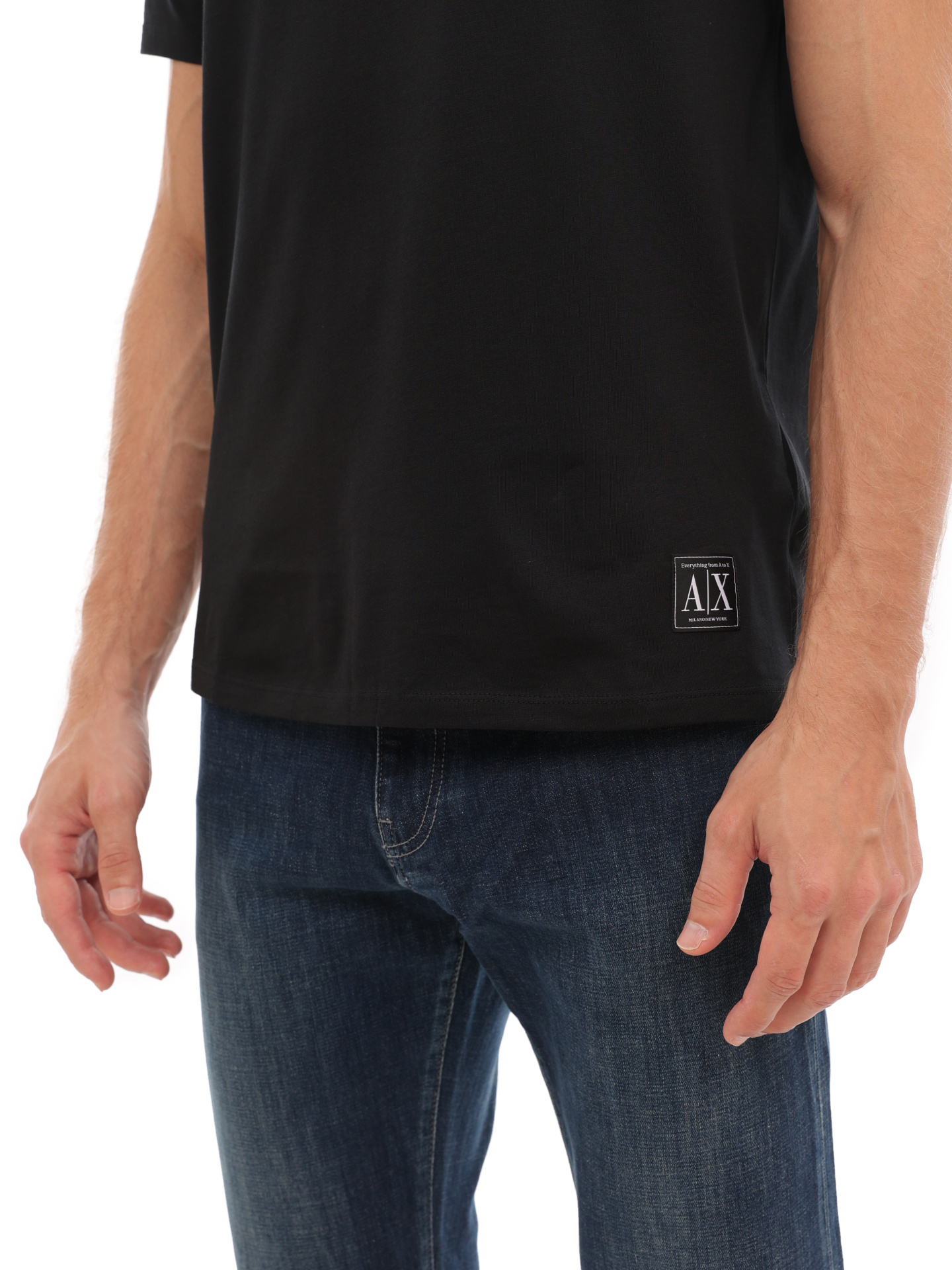 Футболка Armani Exchange 3LZTAA ZJFCZ 1200 черная мужская из хлопка — купить в интернет-магазине Verdistore