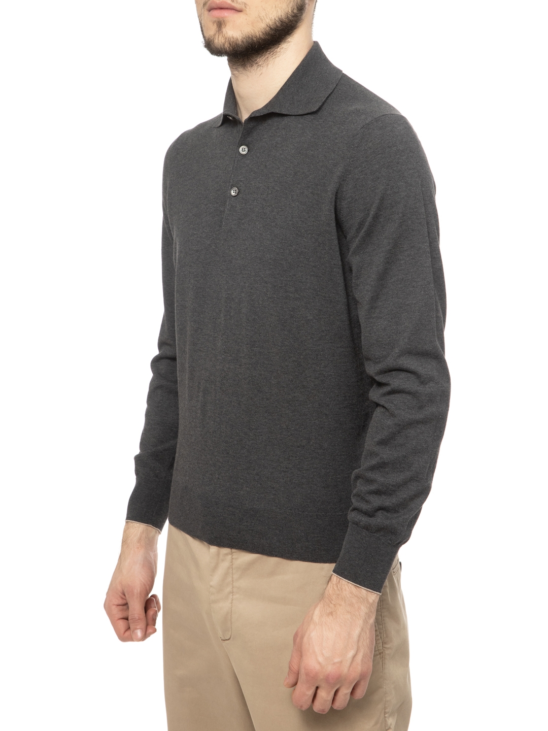 Джемпер Brunello Cucinelli M29800135 C0182 темно-серый мужской из хлопка — купить в интернет-магазине Verdistore