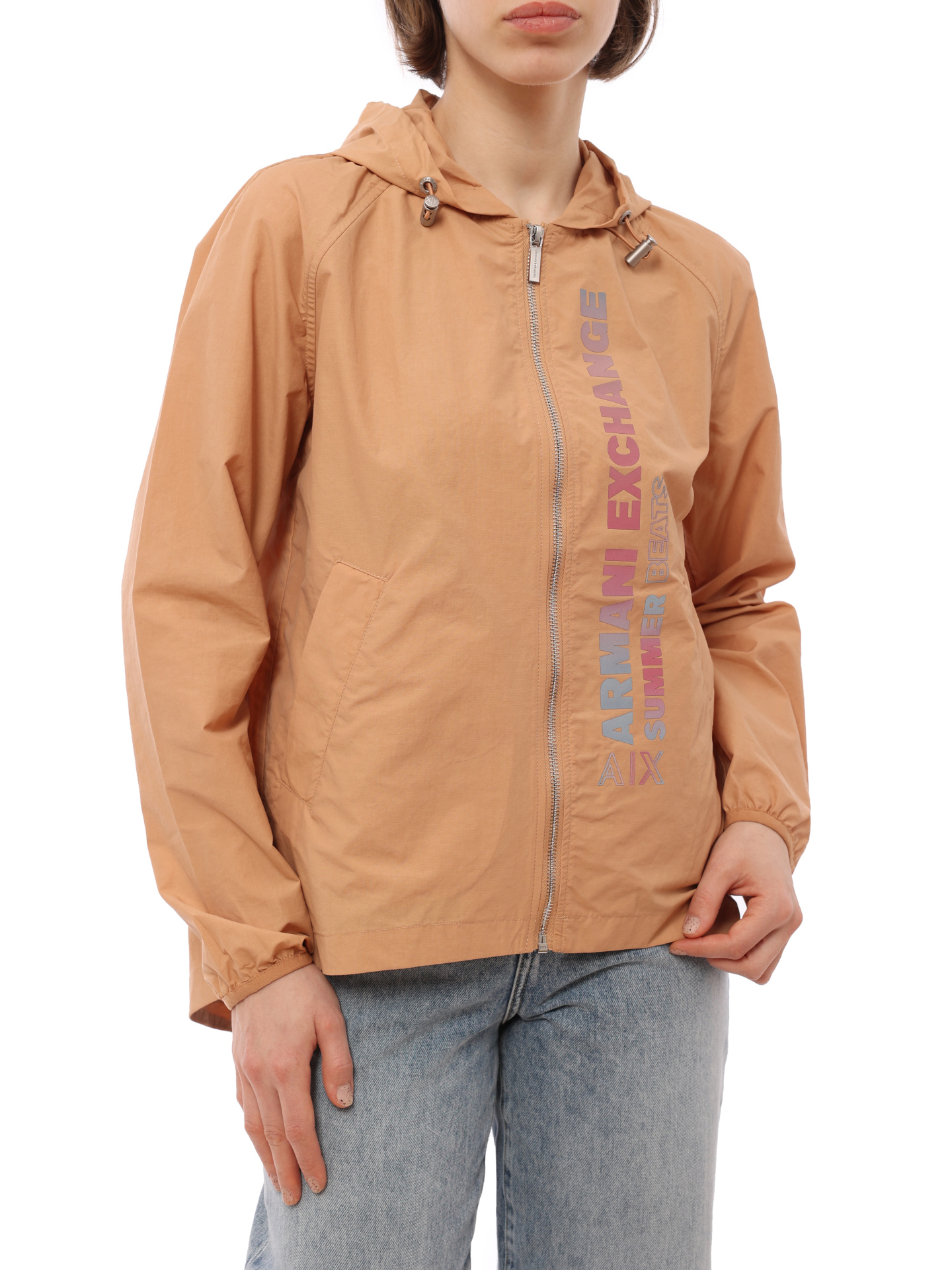 картинка Куртка Armani Exchange 3RYB25 YNKTZ 1799 бежевая женская с капюшоном от магазина Verdistore