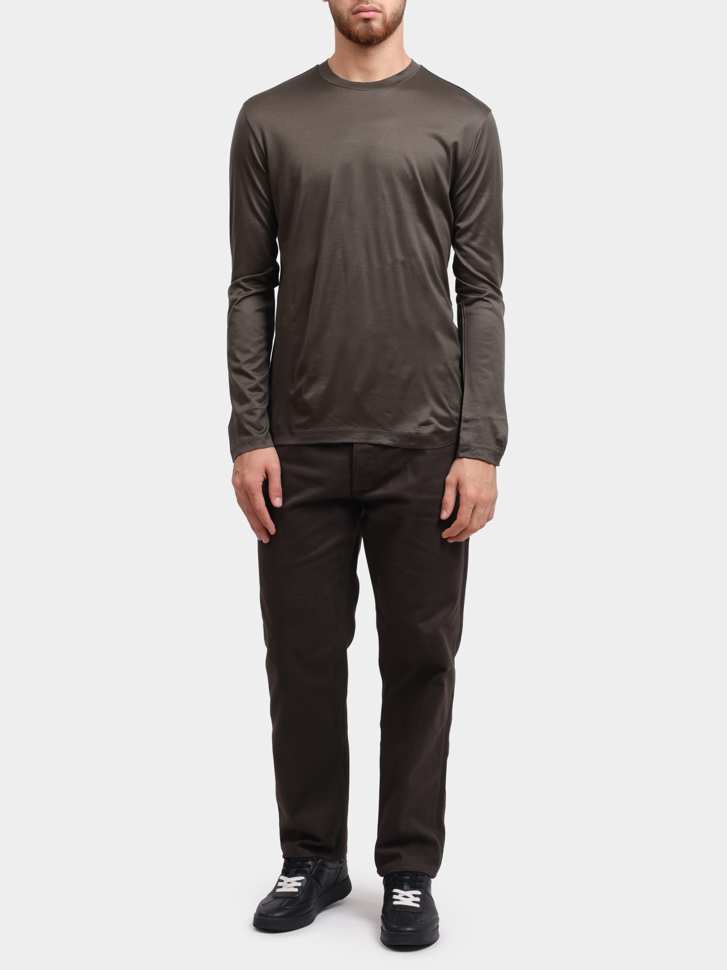 Лонгслив Emporio Armani 8N1TE9 1JUVZ U8120 хаки мужской — купить в интернет-магазине Verdistore