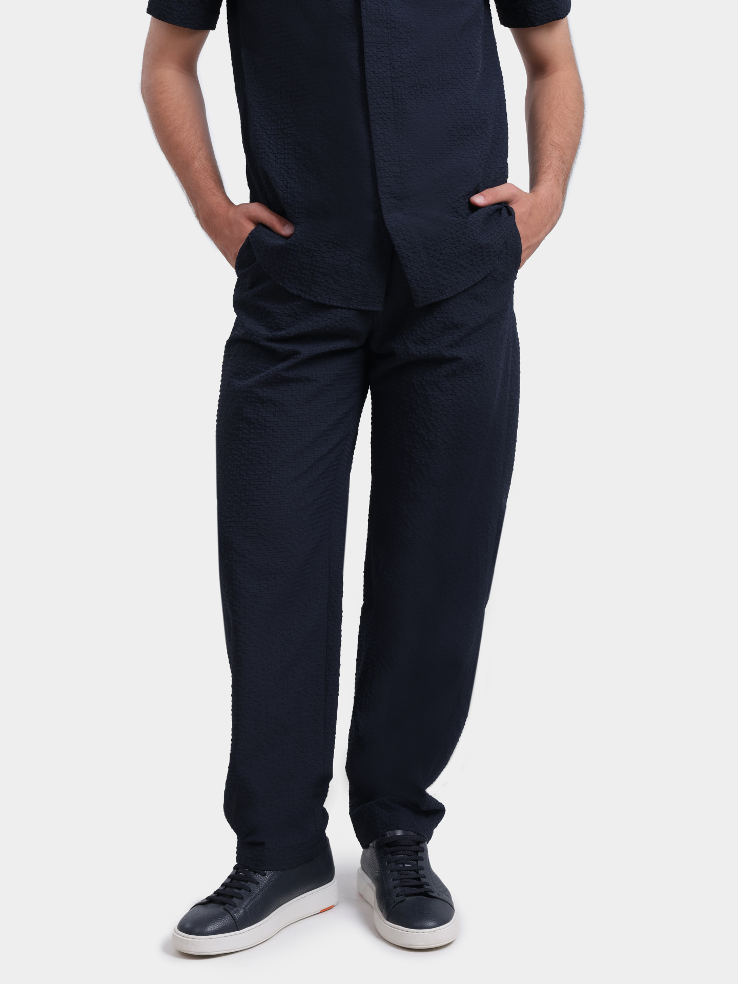 Брюки Emporio Armani EM005518 TE20392 UB109 фактурные мужские — купить в интернет-магазине Verdistore