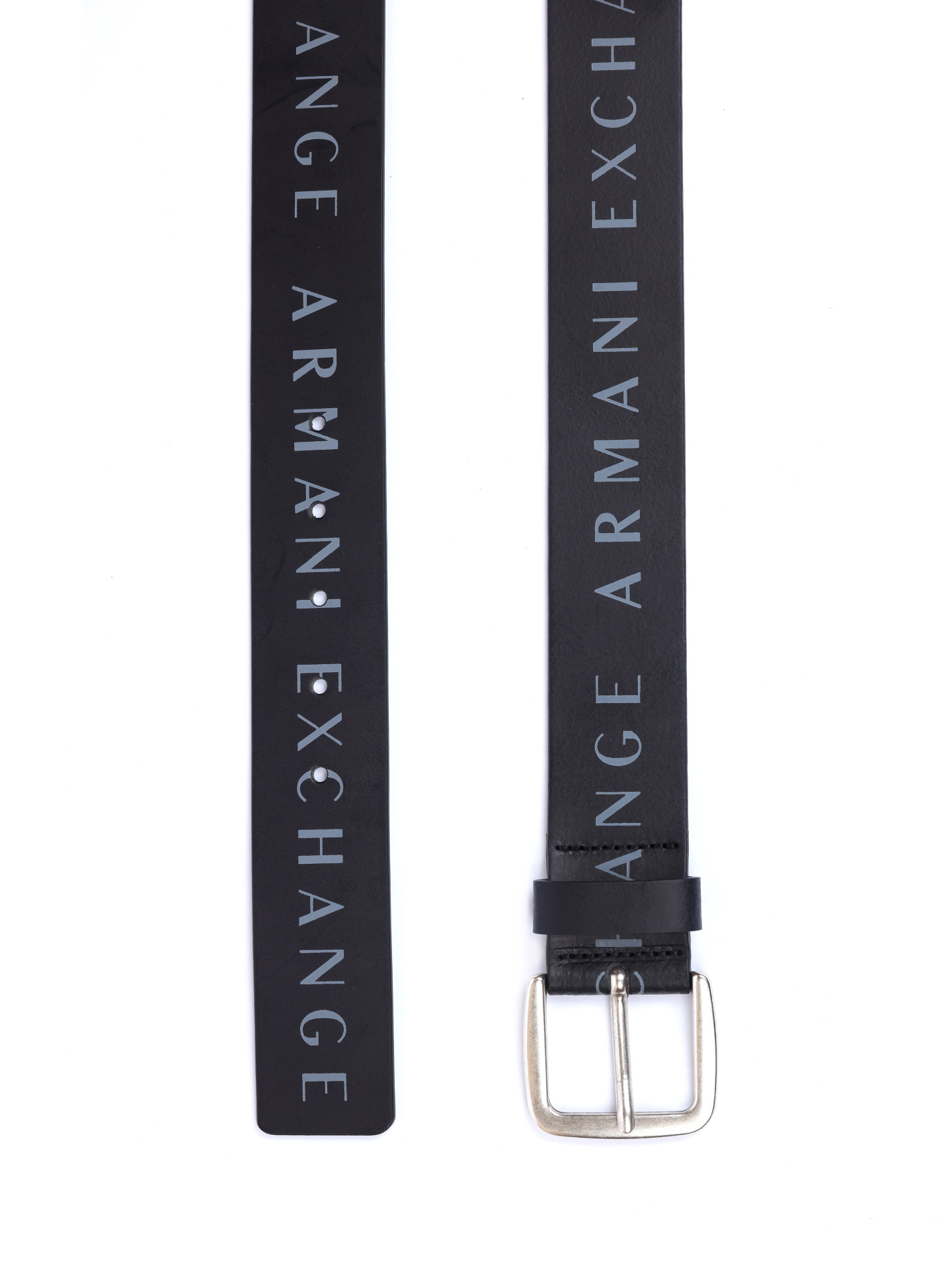 Ремень Armani Exchange 951185 CC529 00020 черный кожаный с контрастным логотипом — купить в интернет-магазине Verdistore