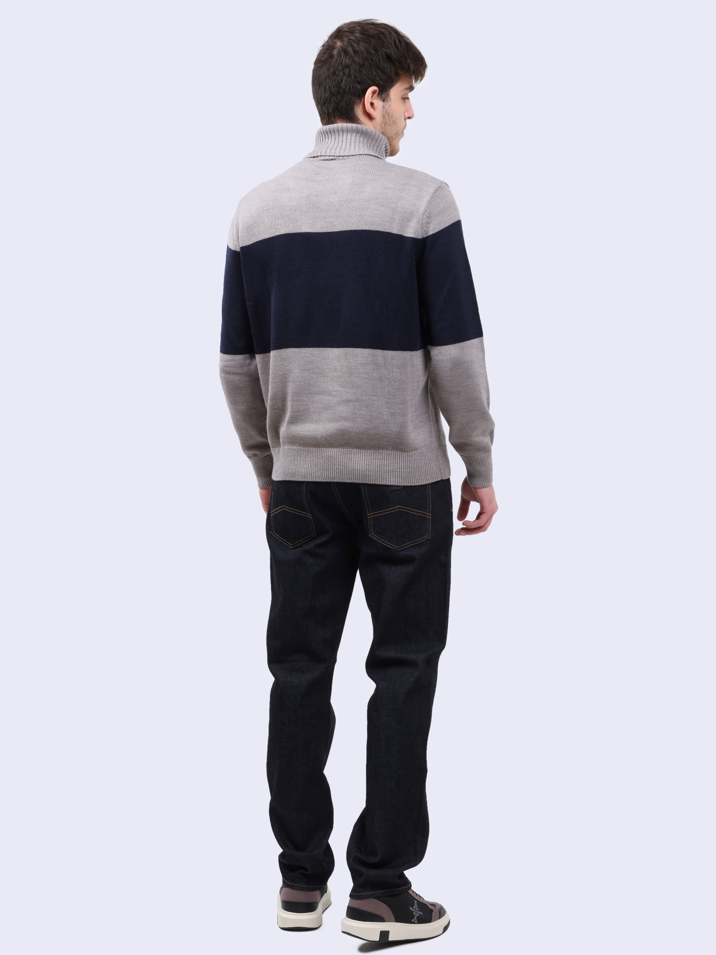 Свитер Armani Exchange 6DZM2E ZM1LZ 27AD серые мужской комбинированный — купить в интернет-магазине Verdistore