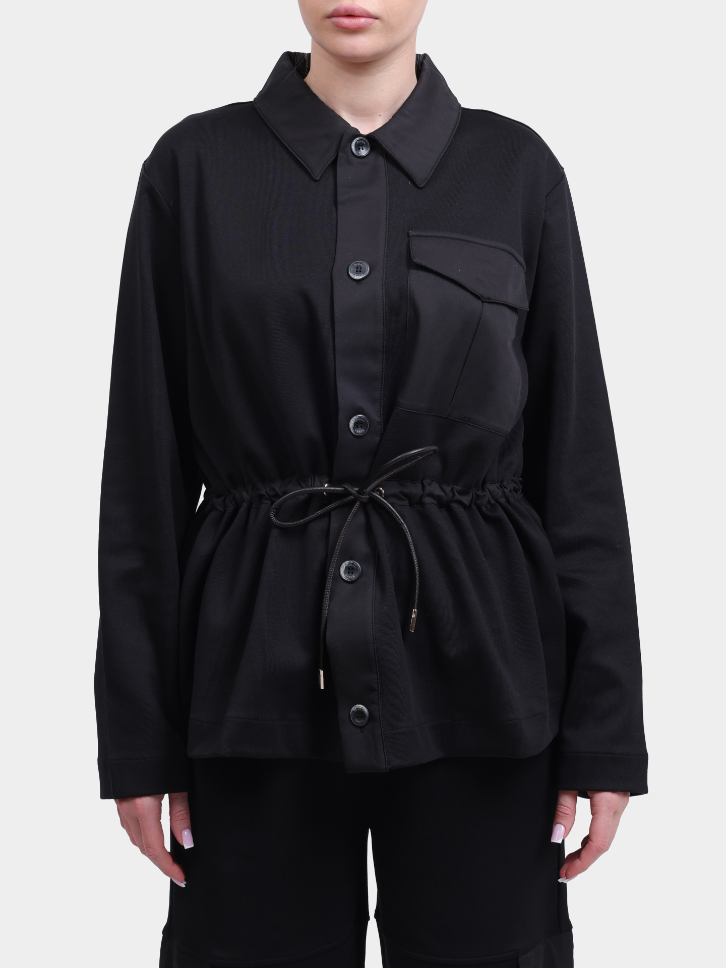 Рубашка Herno JC000078D 52117 9300 черная женская на кулиске — купить в интернет-магазине Verdistore