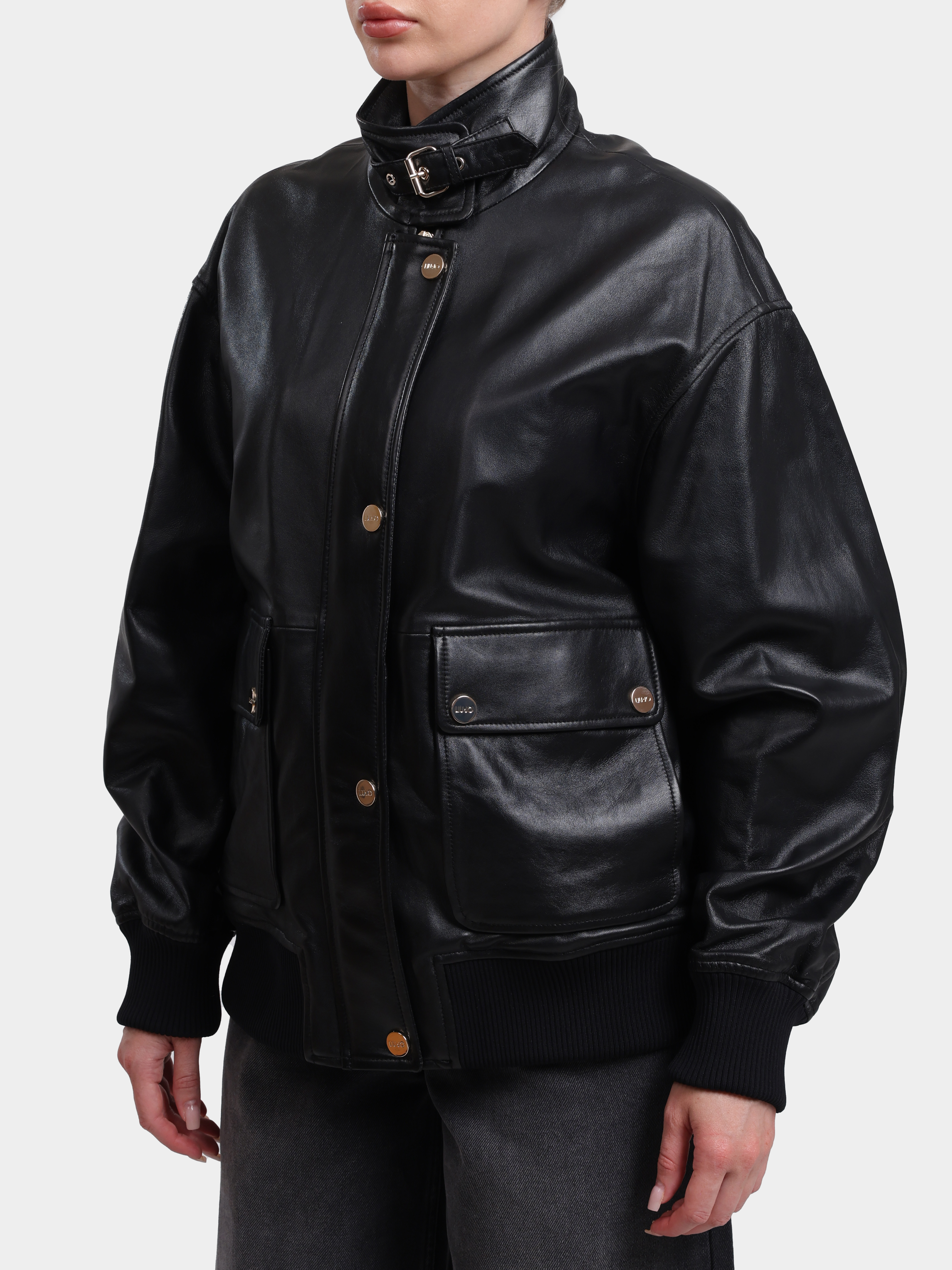 Куртка Liu-Jo BLACK LABEL PF6034 P0409 22222 черная женская из натуральной кожи — купить в интернет-магазине Verdistore