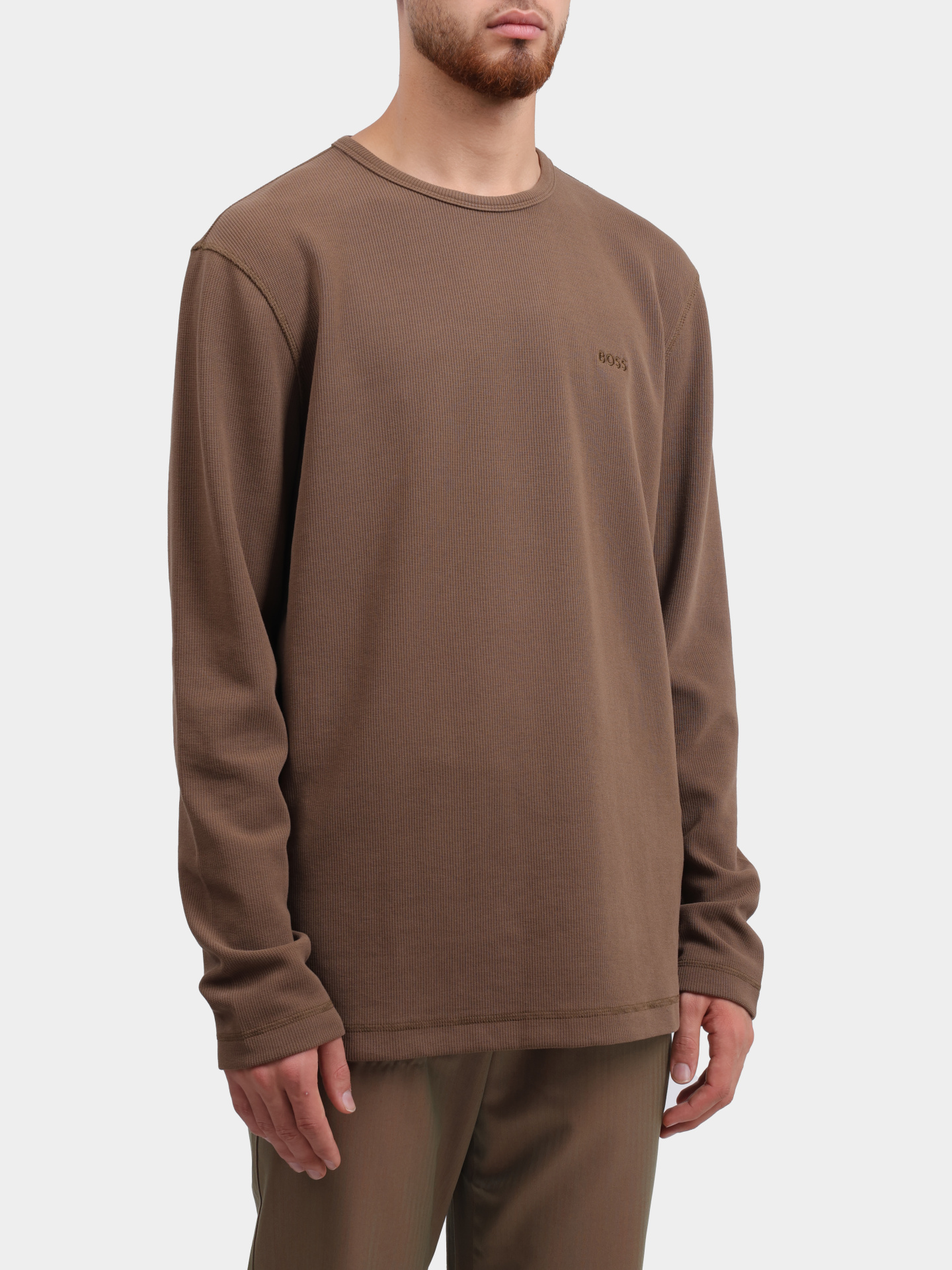 Лонгслив Boss 50520725 243 коричневый мужской — купить в интернет-магазине Verdistore