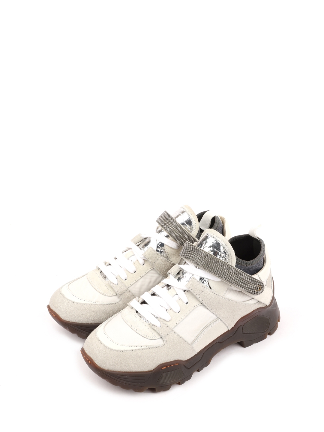 Кроссовки Brunello Cucinelli MZAMG1689 C6280 комбинированные женские на массивной подошве — купить в интернет-магазине Verdistore