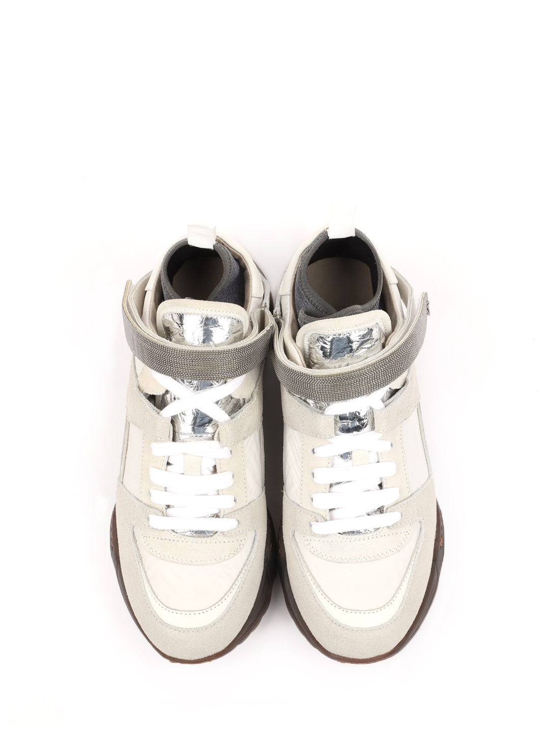 Кроссовки Brunello Cucinelli MZAMG1689 C6280 комбинированные женские на массивной подошве — купить в интернет-магазине Verdistore