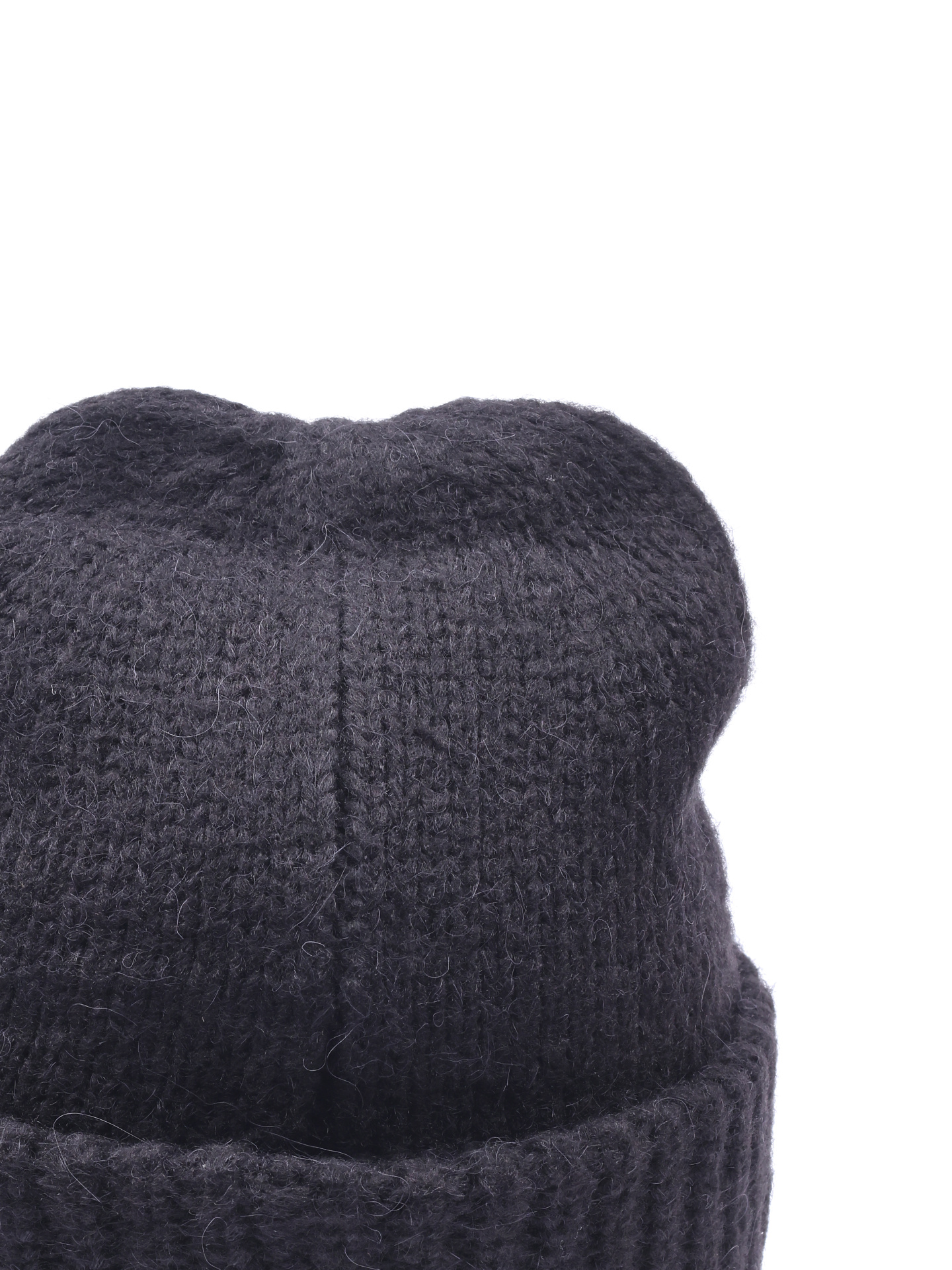 Шапка черная вязаная с ребристым отворотом  — купить в интернет-магазине Verdistore