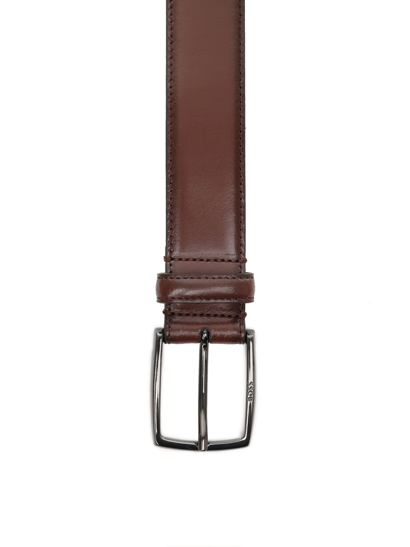 Ремень коричневый глянцевый с металлическим ремешком — купить в интернет-магазине Verdistore