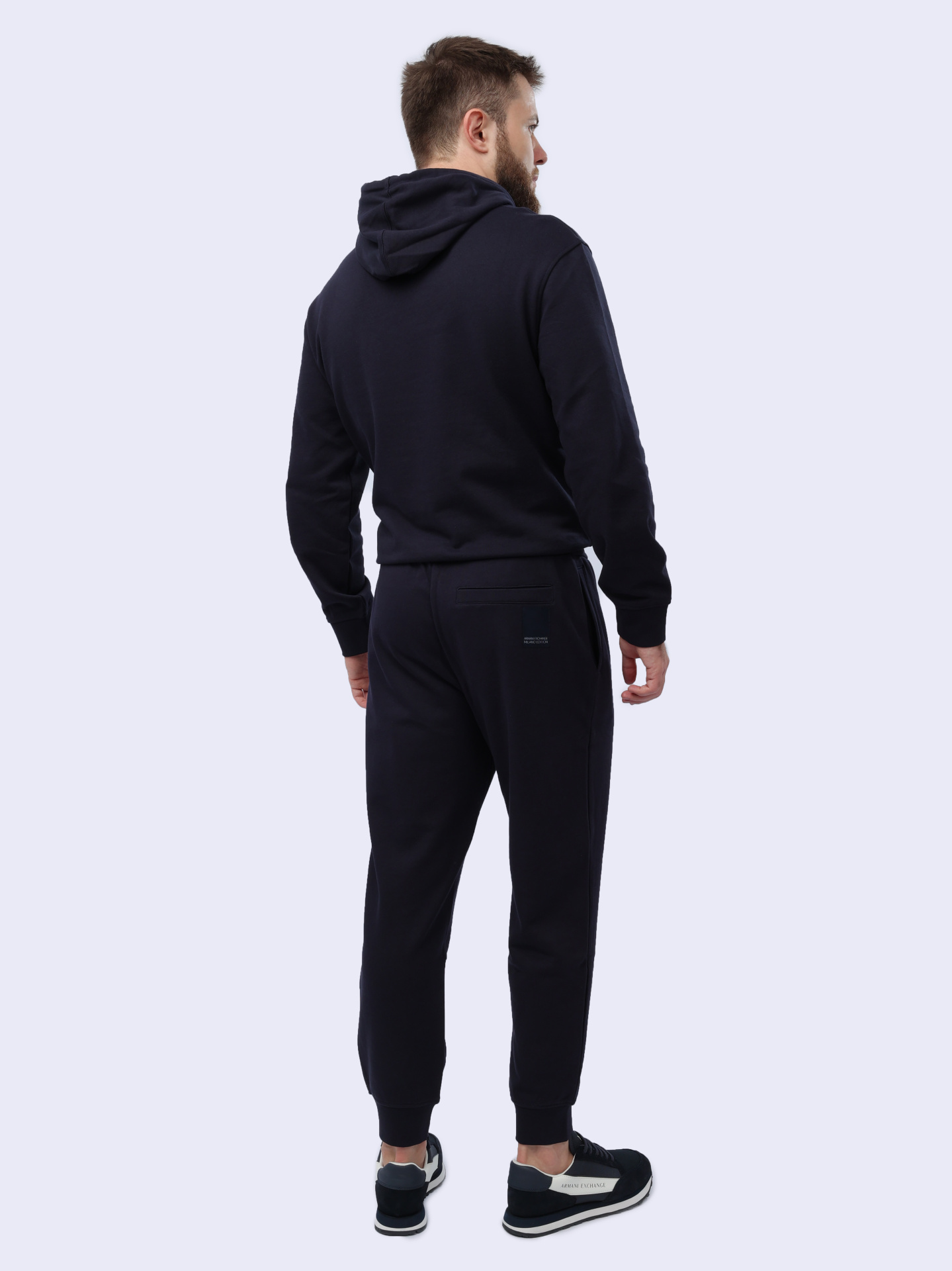 Брюки спортивные Armani Exchange 3DZPHH ZJGGZ 15CX темно-синие мужские из хлопка — купить в интернет-магазине Verdistore