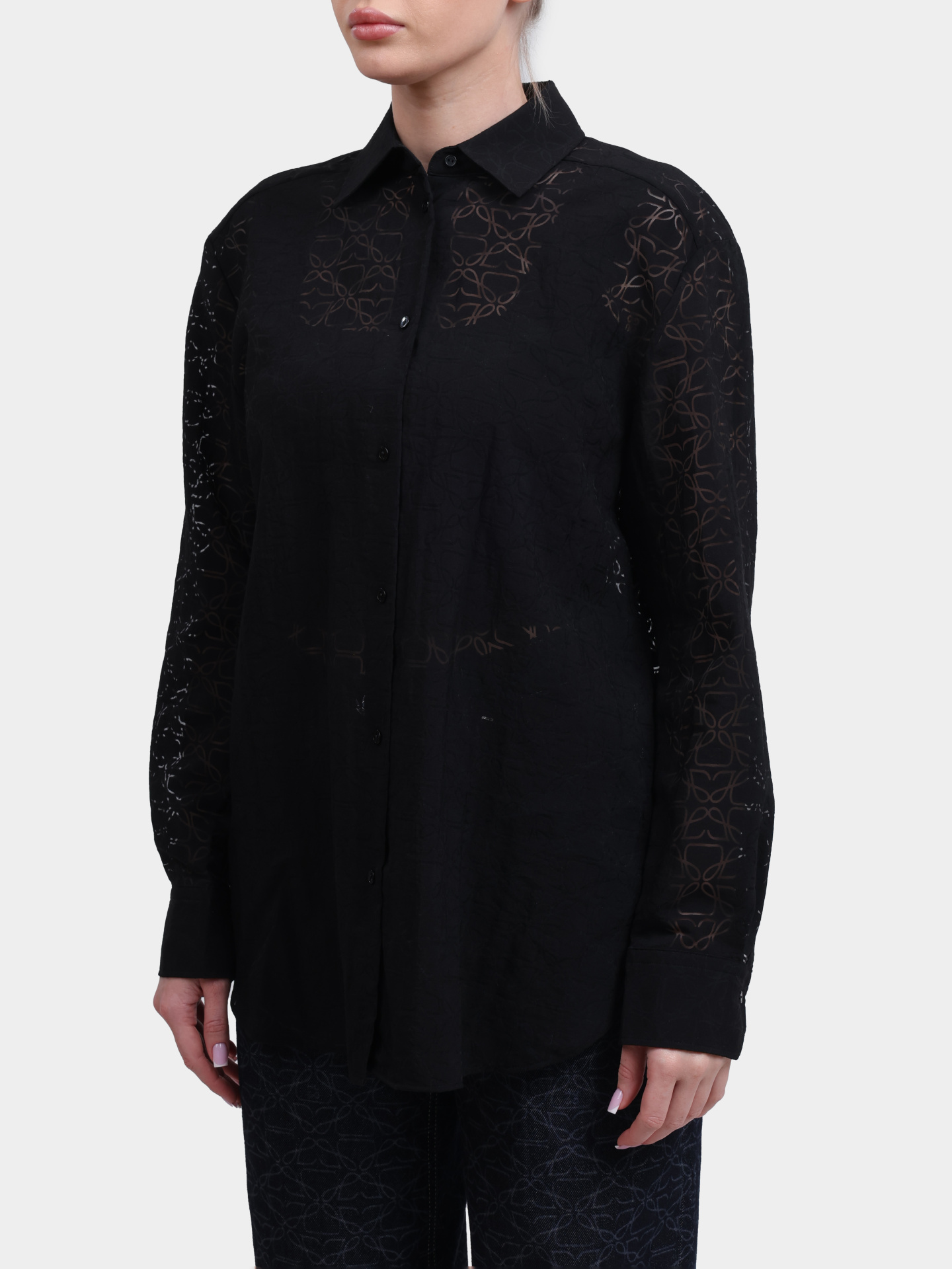 Блузка Hugo 50543366 968 черная женская с узором — купить в интернет-магазине Verdistore