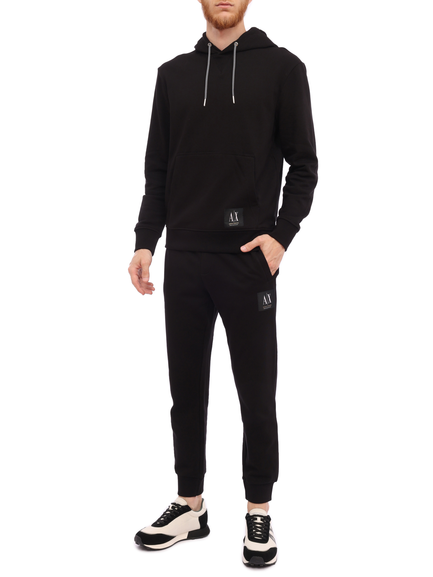 Брюки спортивные Armani Exchange 3RZPAA ZJ83Z 1200 черные мужские из хлопка — купить в интернет-магазине Verdistore
