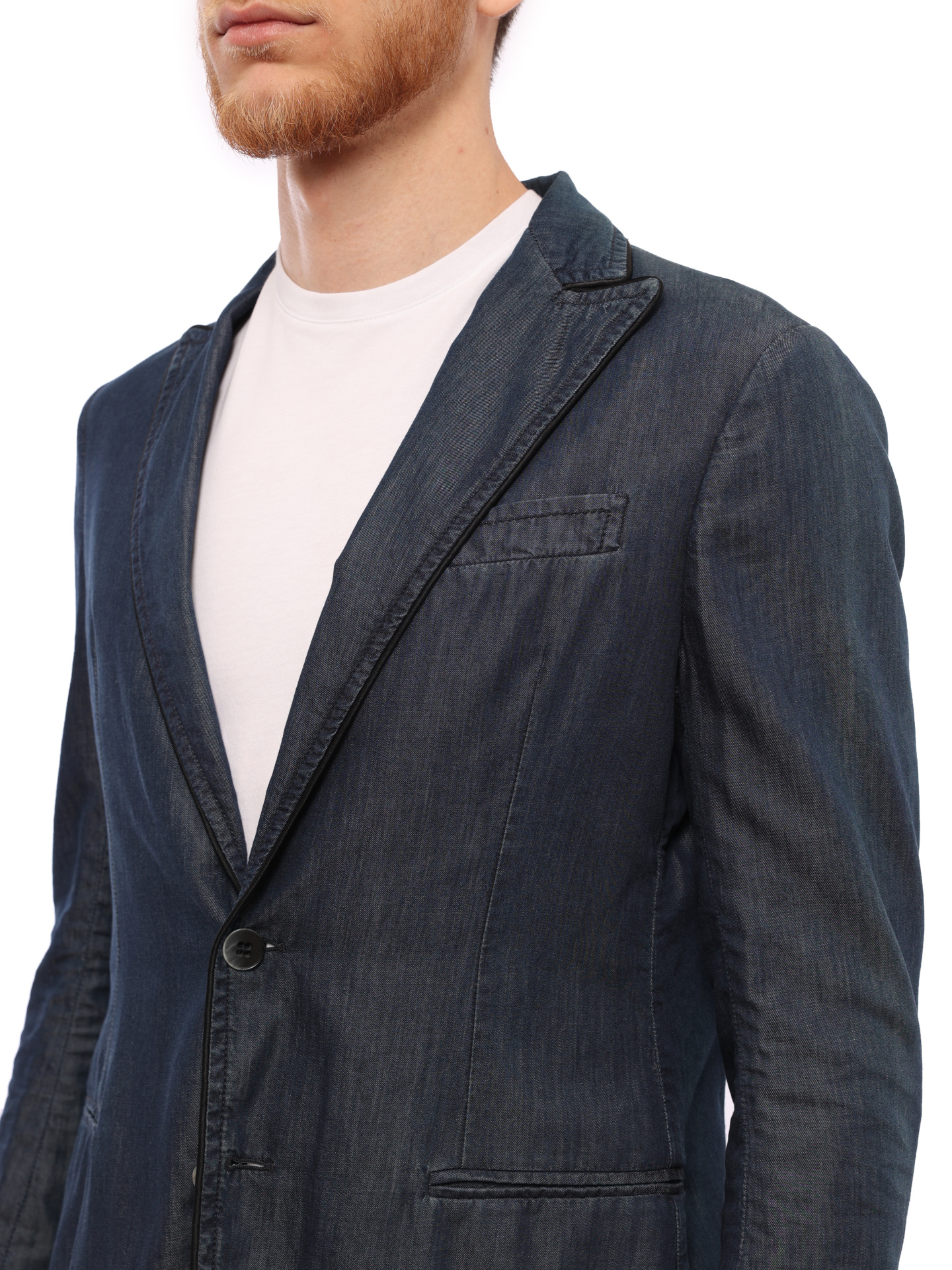 Пиджак Armani Collezioni 1878B0/P529 джинсовый мужской — купить в интернет-магазине Verdistore