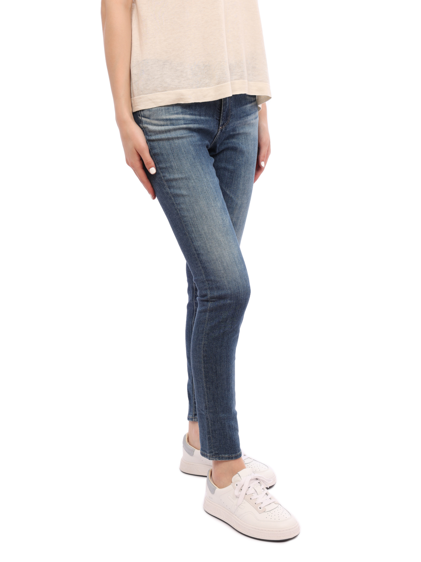 Джинсы AG PVS 1389 DNU синие женские с эффектом выцветания — купить в интернет-магазине Verdistore